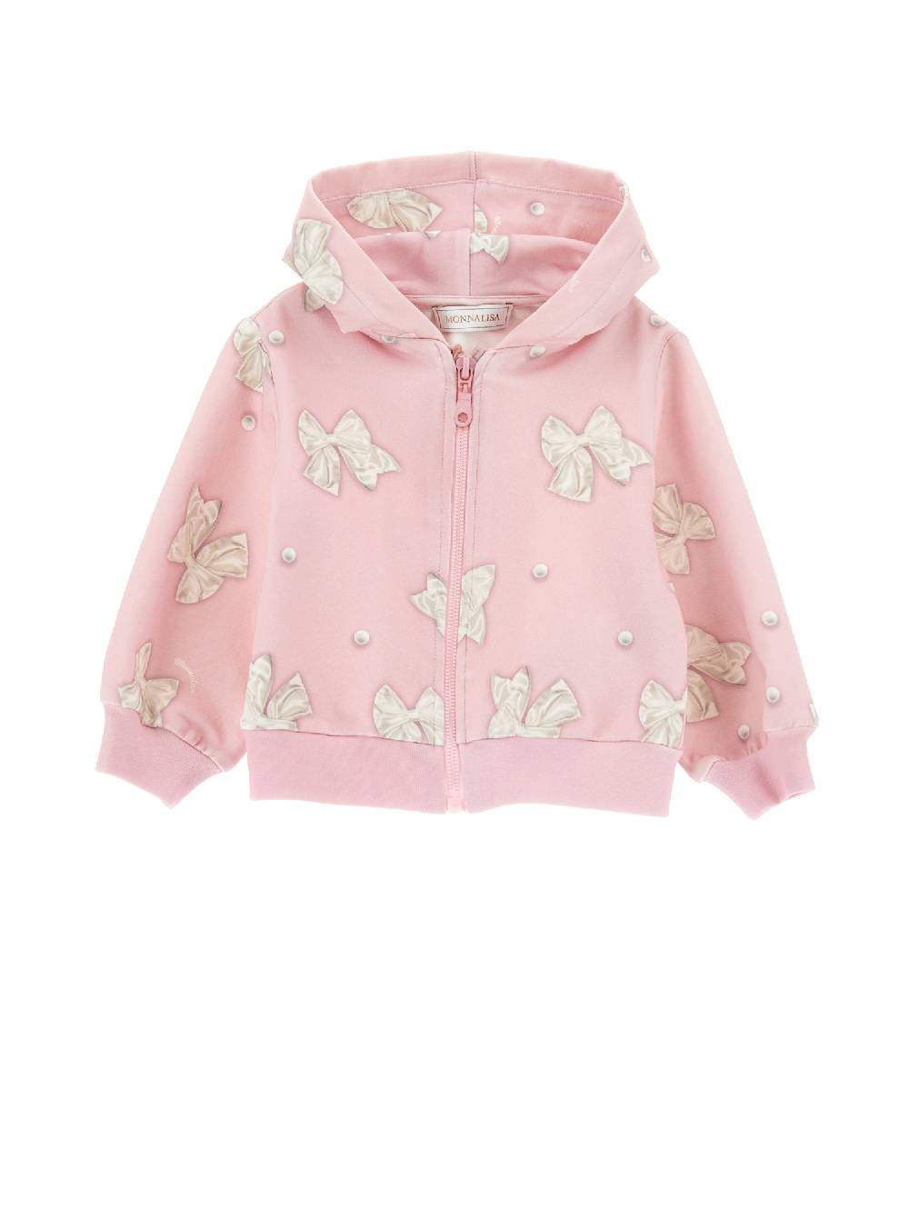 Monnalisa Felpa aperta stampa fiocchi