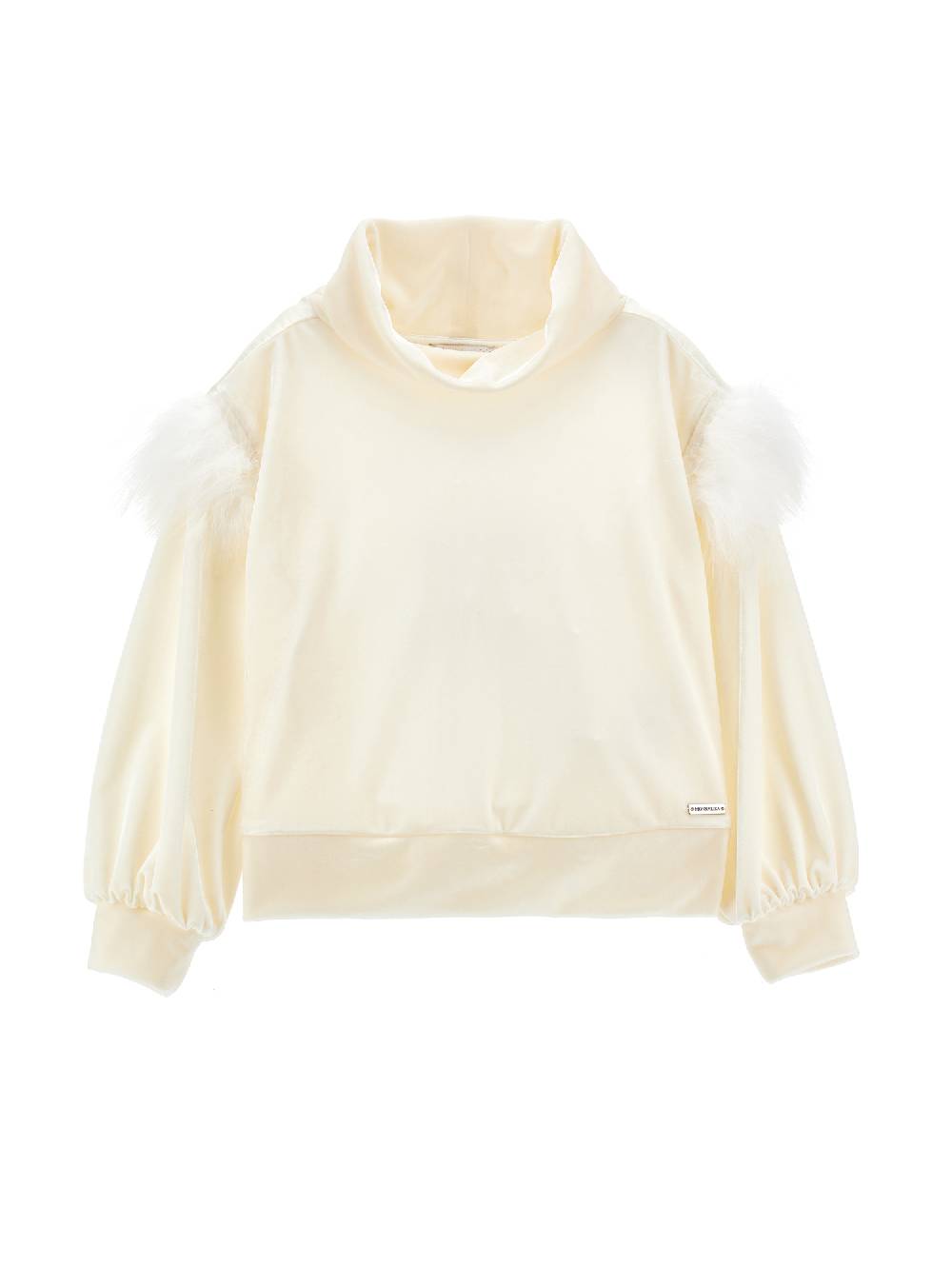 Monnalisa Felpa collo anello con piume