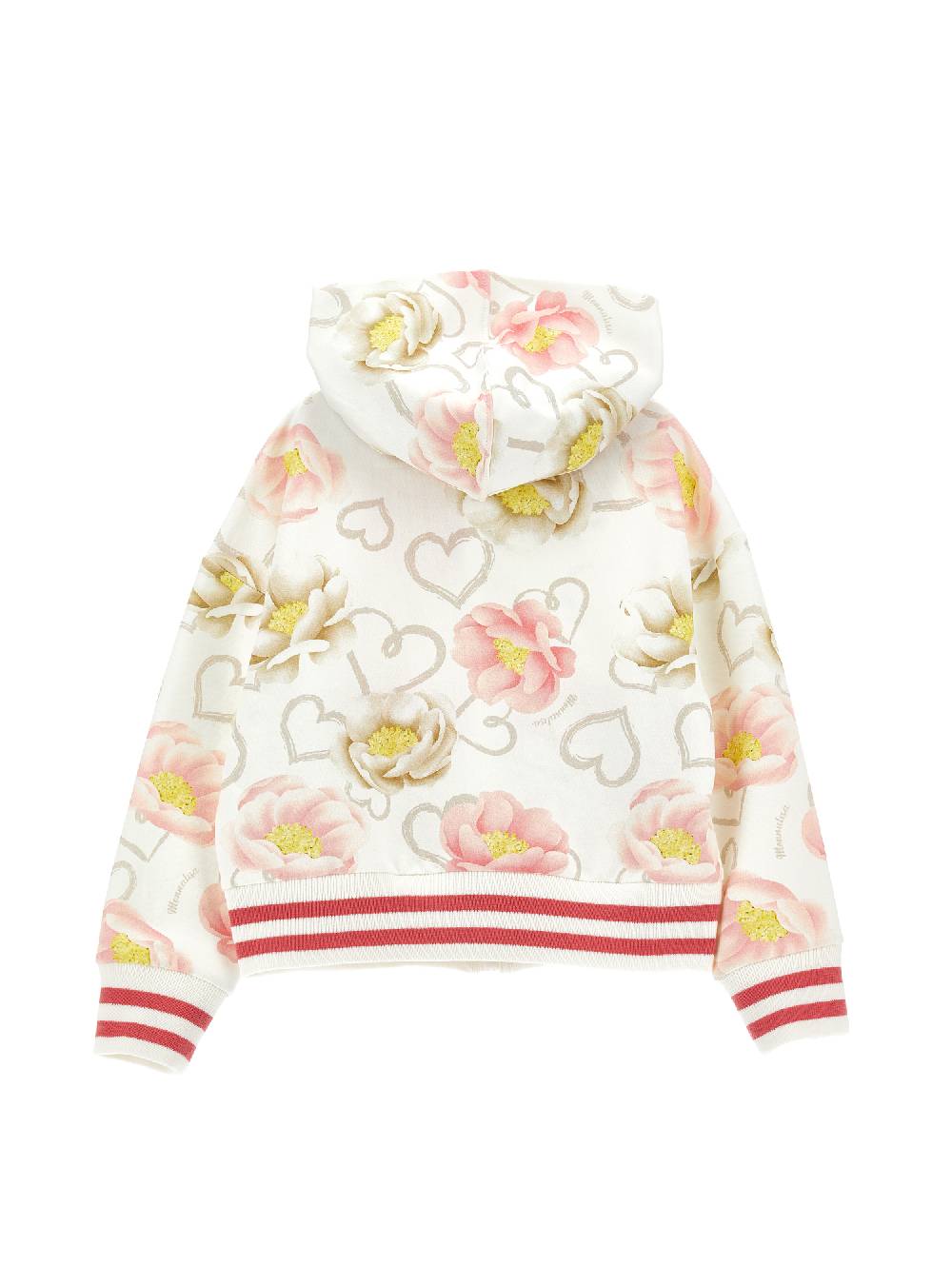 Monnalisa Felpa Con Cappuccio Stampa Anemoni