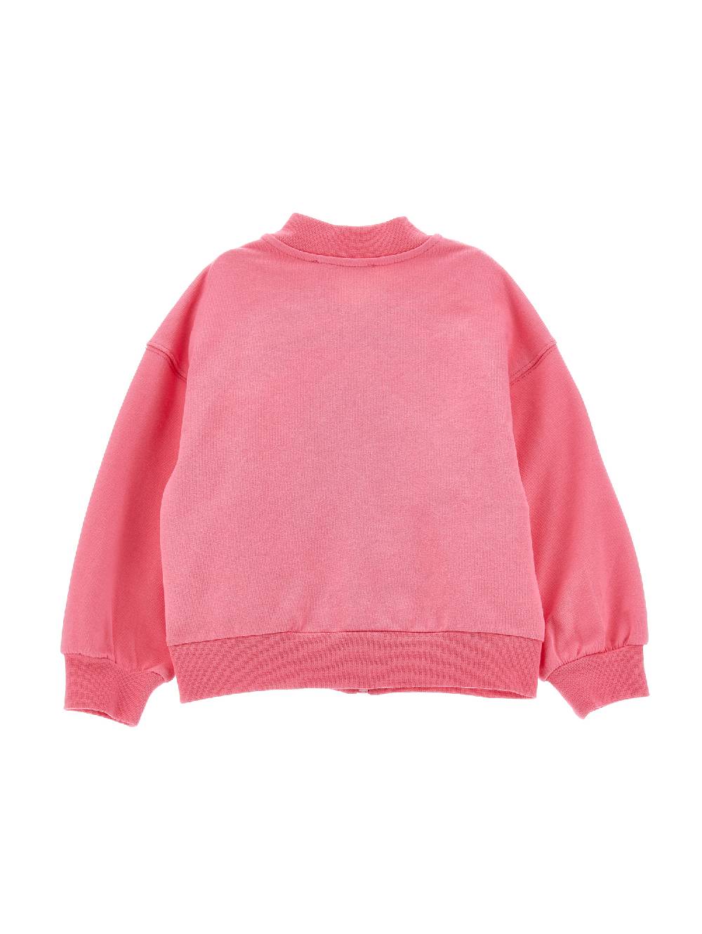 Monnalisa Felpa Con Zip Ricamo Anemoni