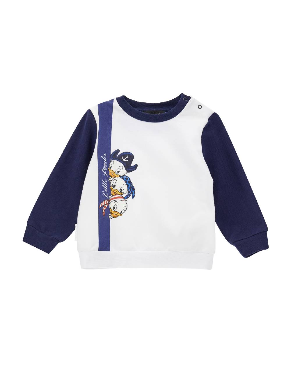 Monnalisa Felpa cotone bicolor Qui, Quo, Qua