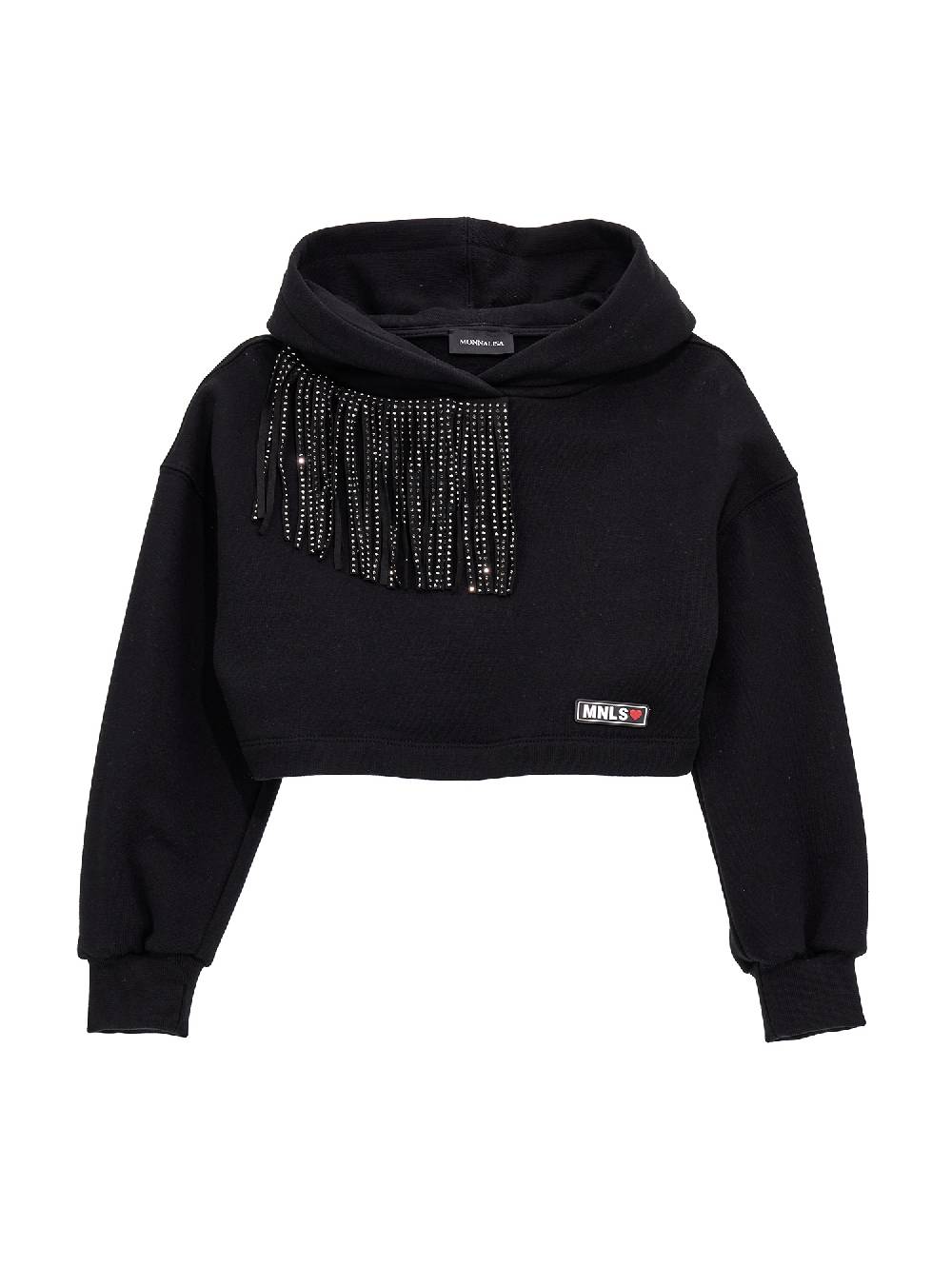 Monnalisa Felpa cropped con frange