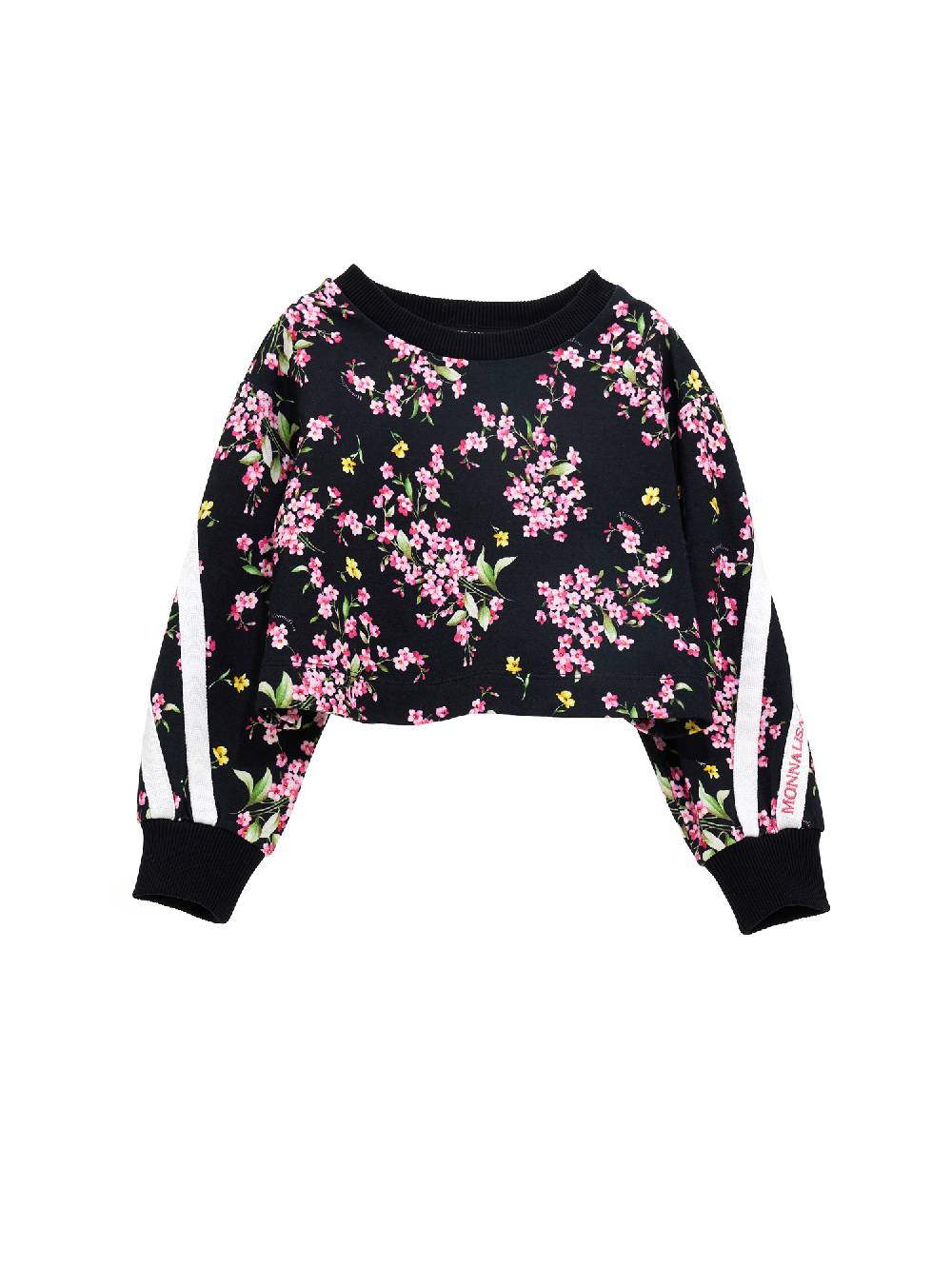 Monnalisa Felpa cropped stampa fiori