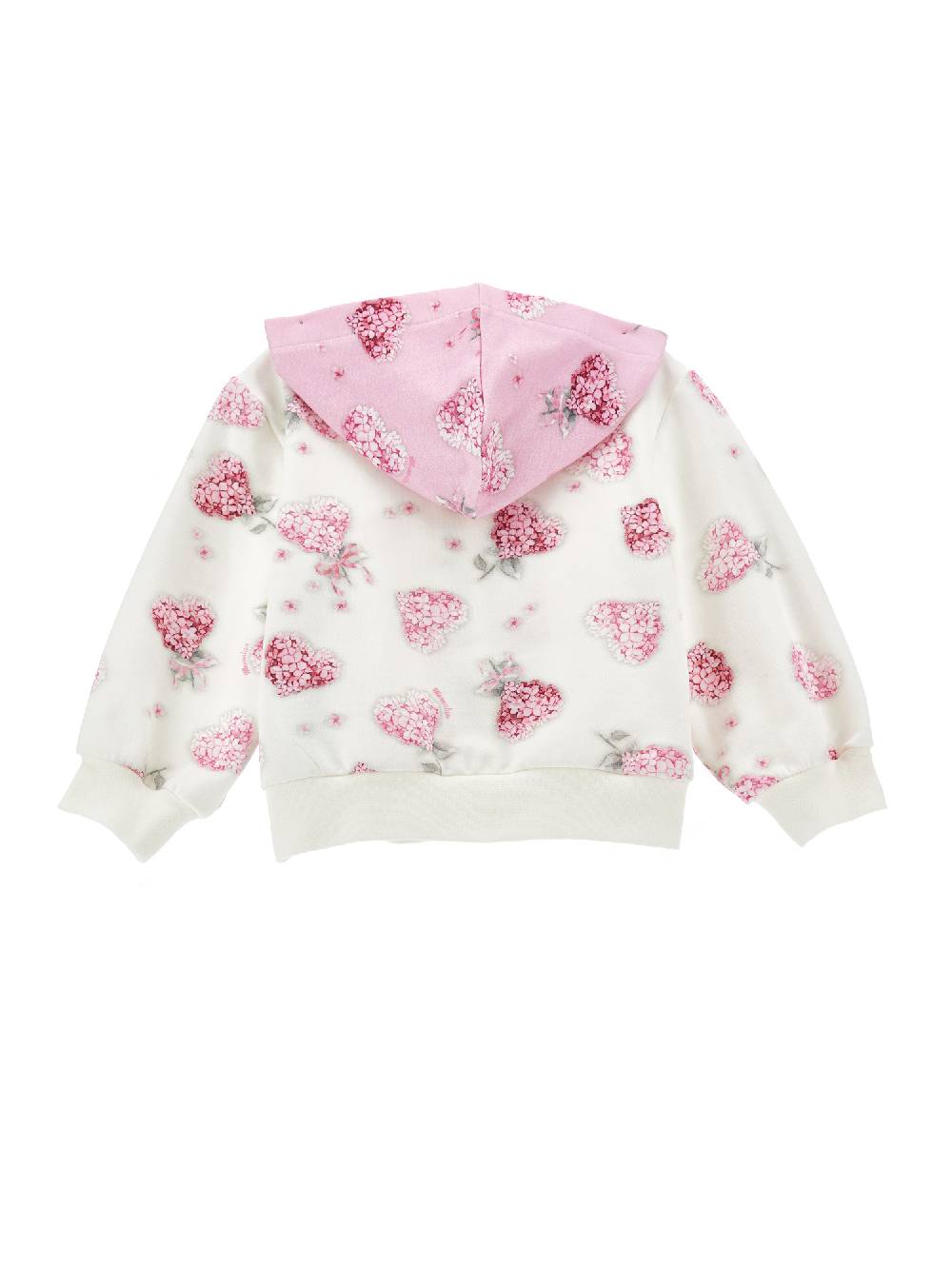 Monnalisa Felpa Floreale Con Cappuccio