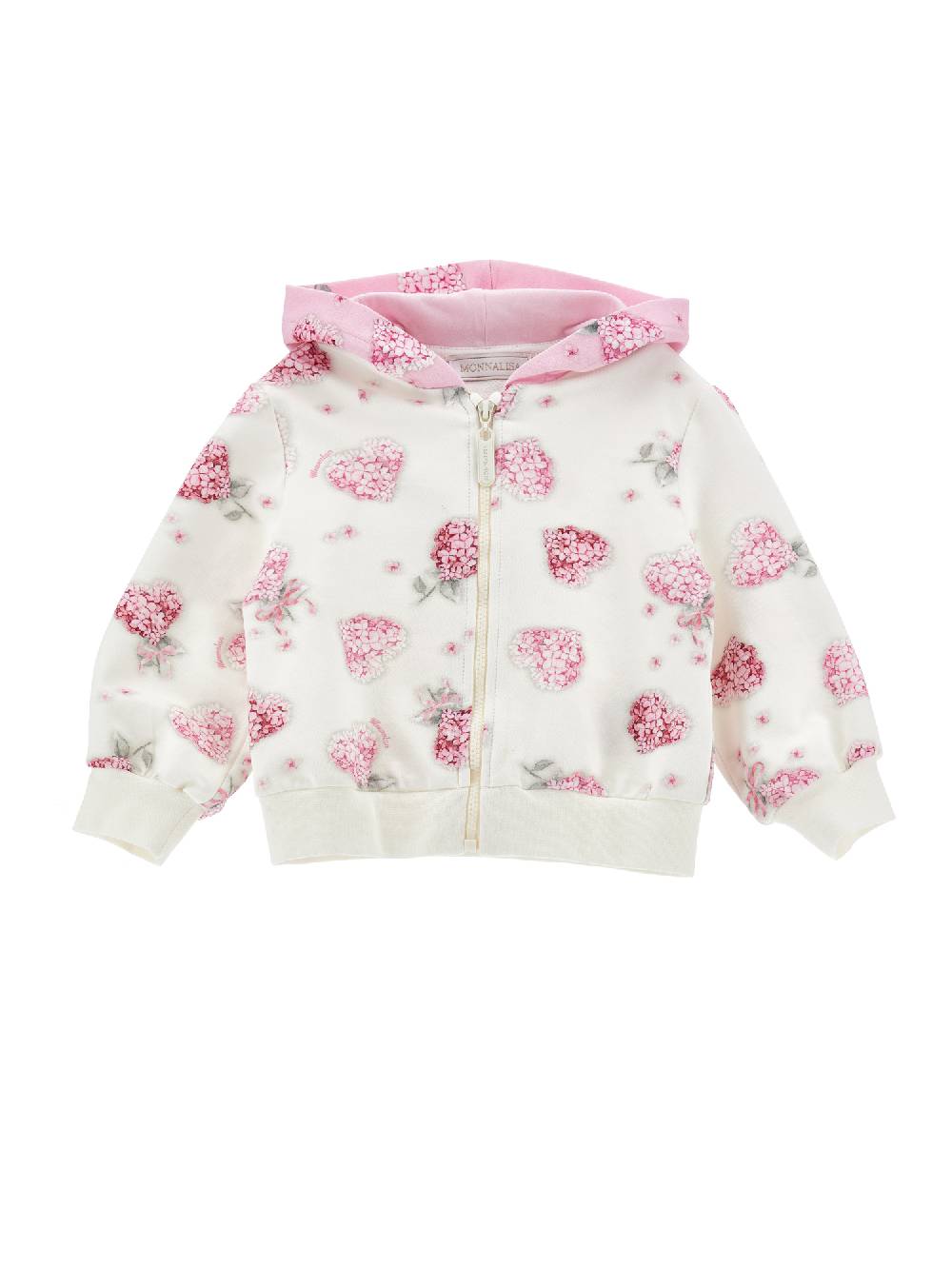 Monnalisa Felpa floreale con cappuccio