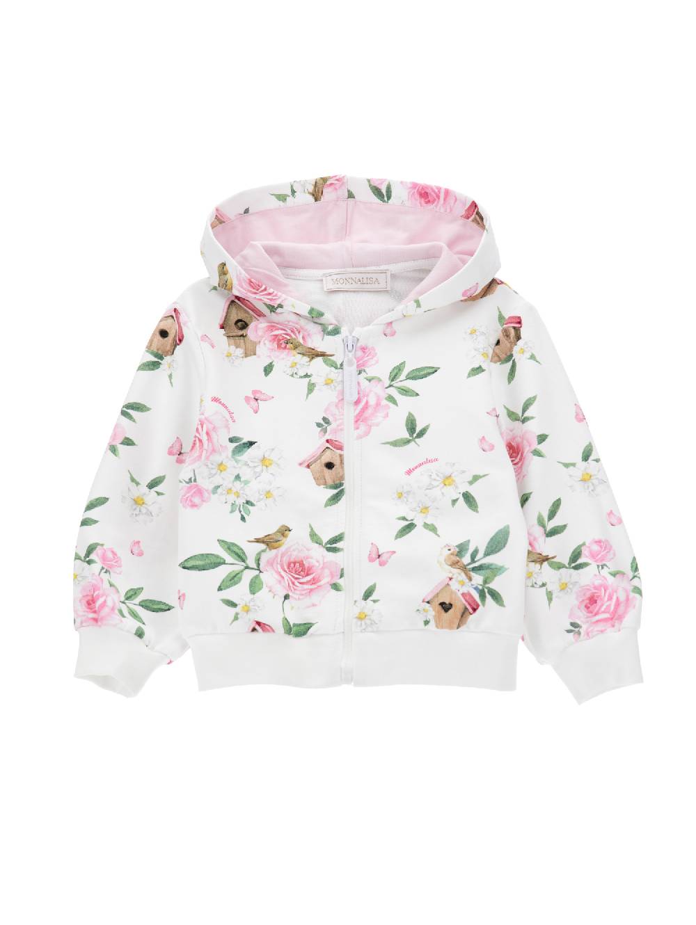 Monnalisa Felpa floreale con cappuccio