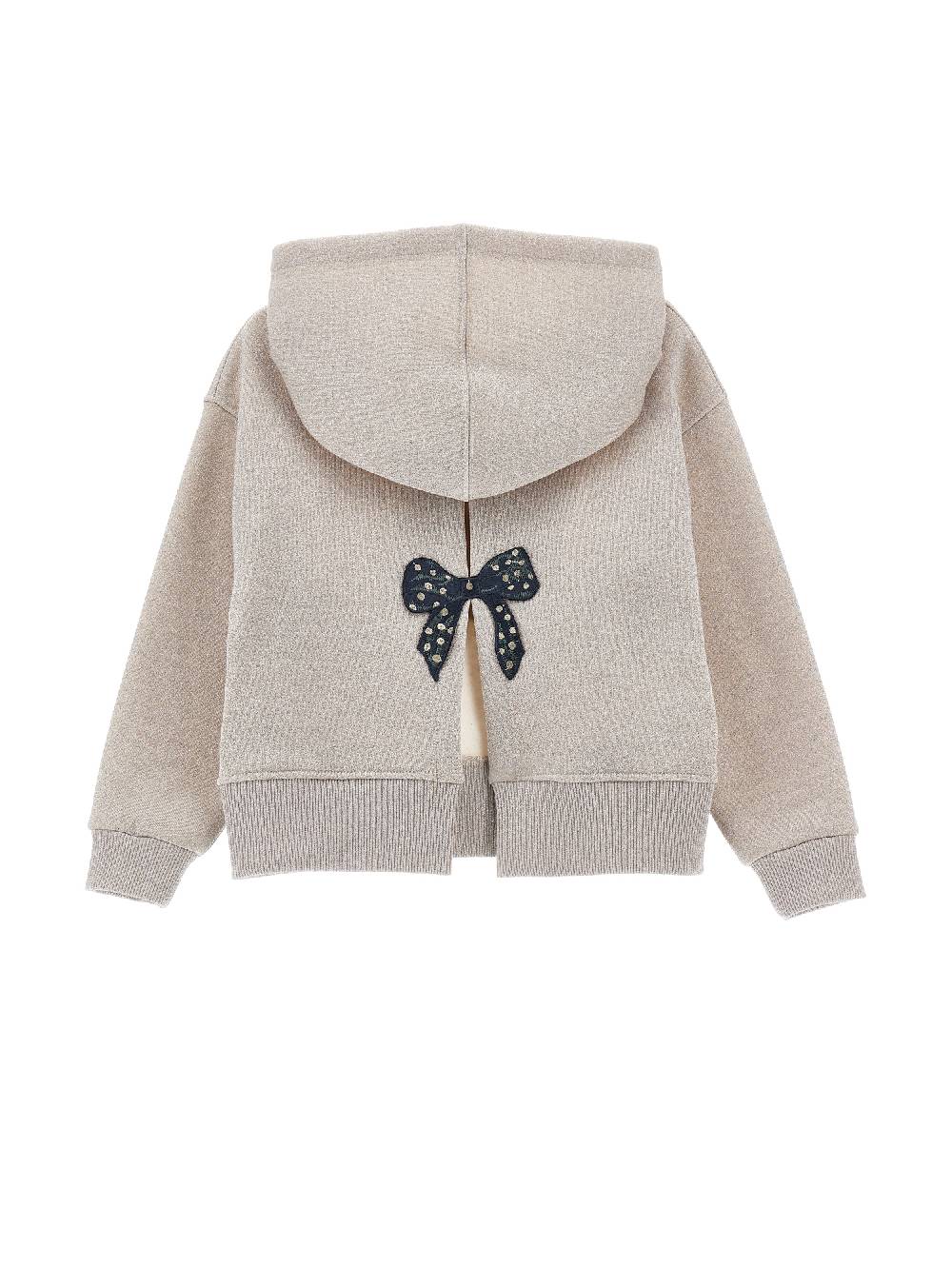 Monnalisa Felpa Lurex Con Cappuccio