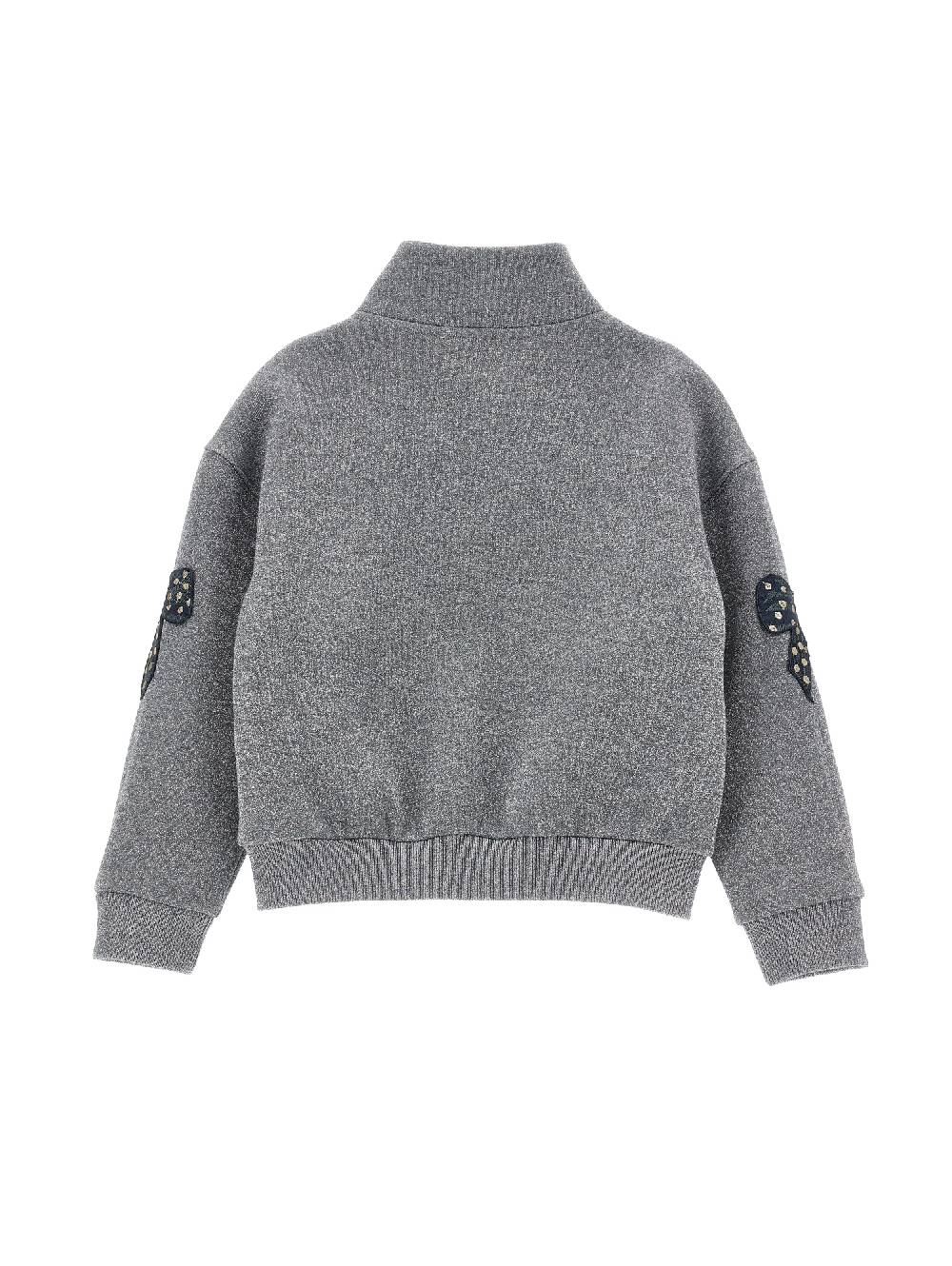 Monnalisa Felpa Lurex Con Fiocchi