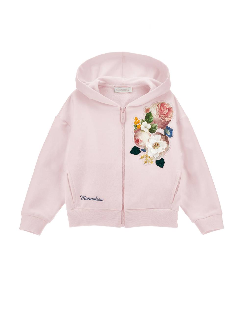 Monnalisa Felpa ricamata con cappuccio