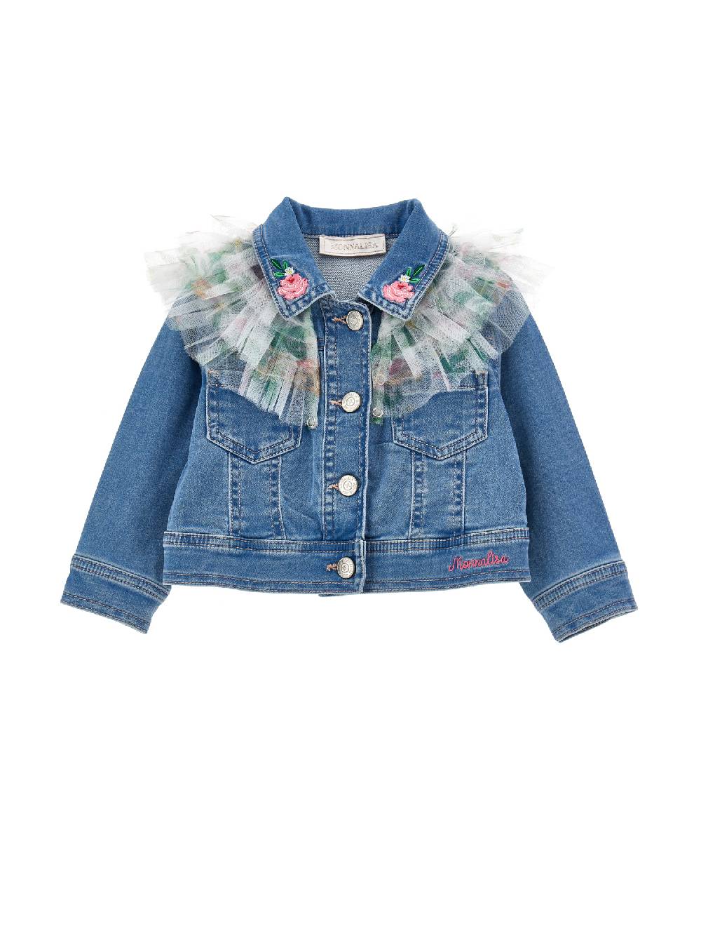 Monnalisa Giacchino denim con galette