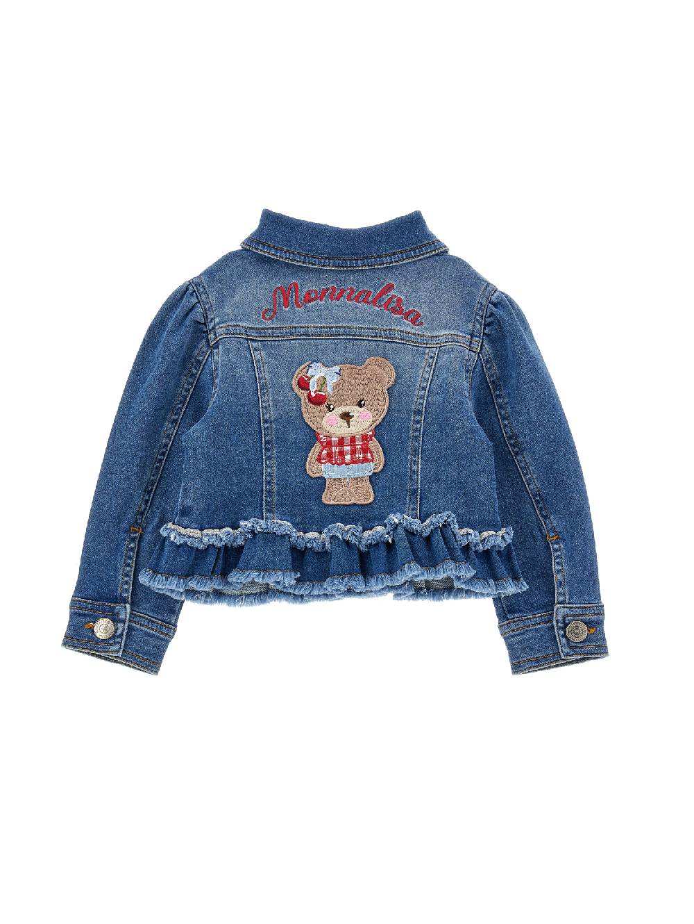 Monnalisa Giacchino Denim Ricamato
