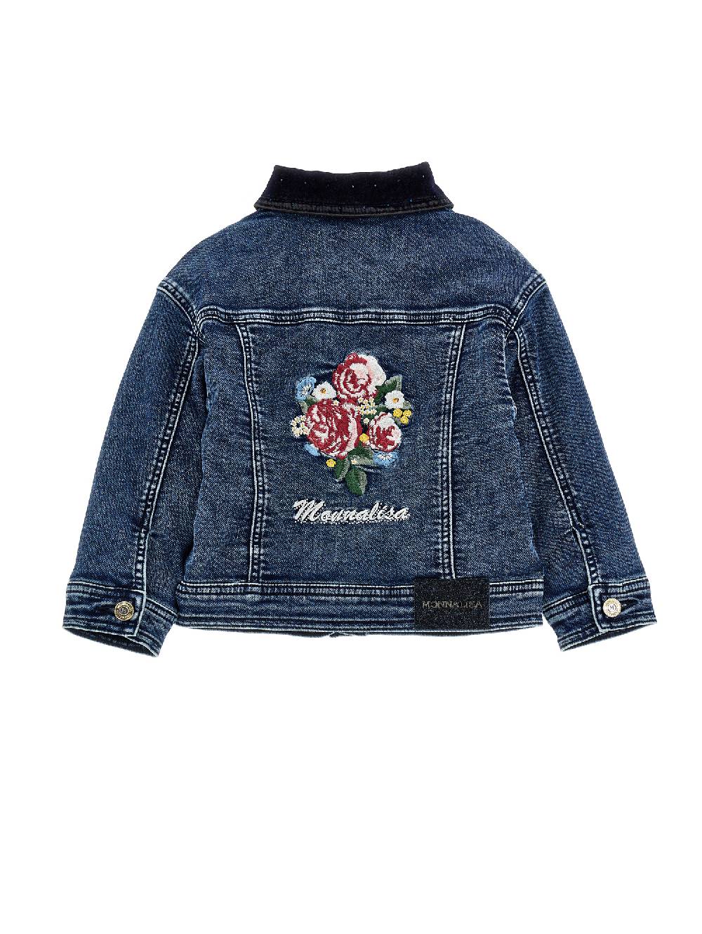 Monnalisa Giacchino Denim Ricamato