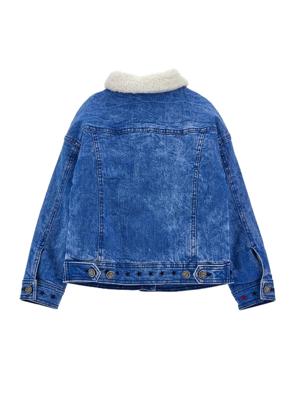 Monnalisa Giacchino Jeans Con Peluche, Ricamato