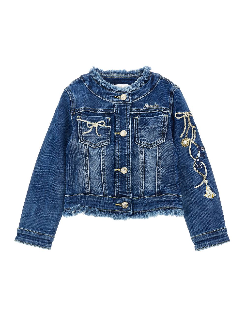 Monnalisa Giacchino jeans ricamato
