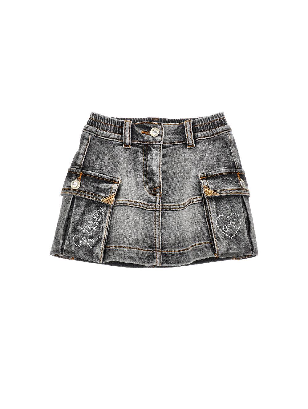 Monnalisa Gonna corta denim cargo