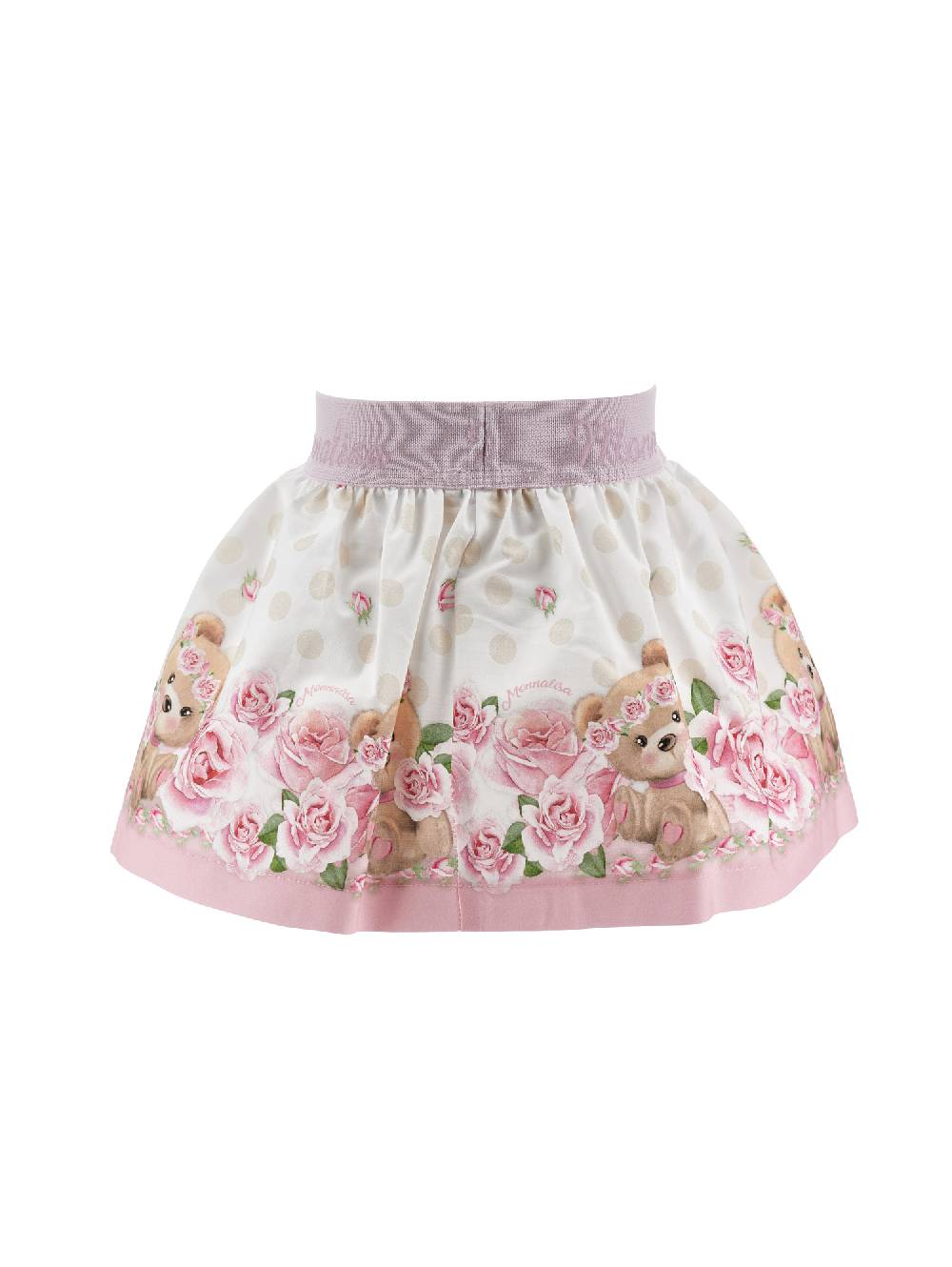 Monnalisa Gonna Cotone Con Elastico Logato