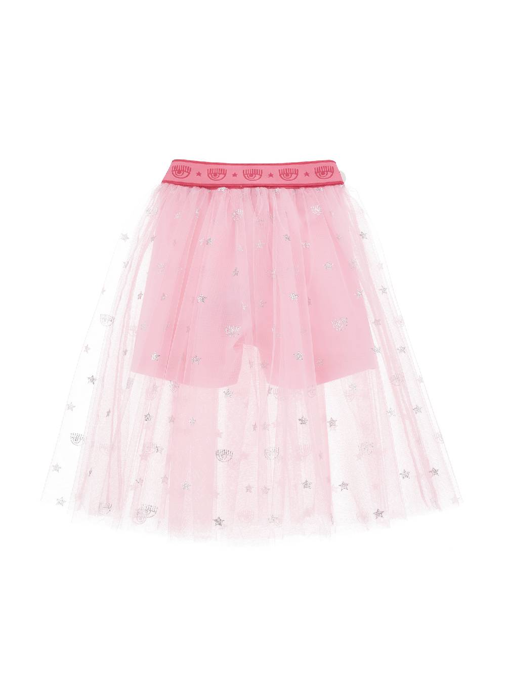 Monnalisa Gonna In Tulle Logomania All Over