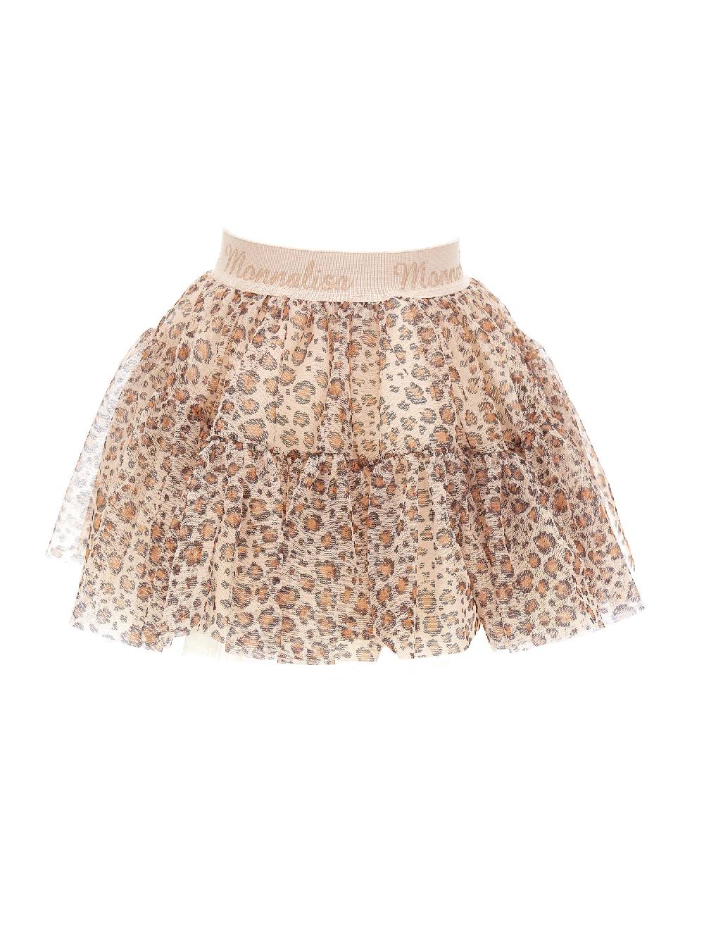 Monnalisa Gonna In Tulle Stampa Animalier