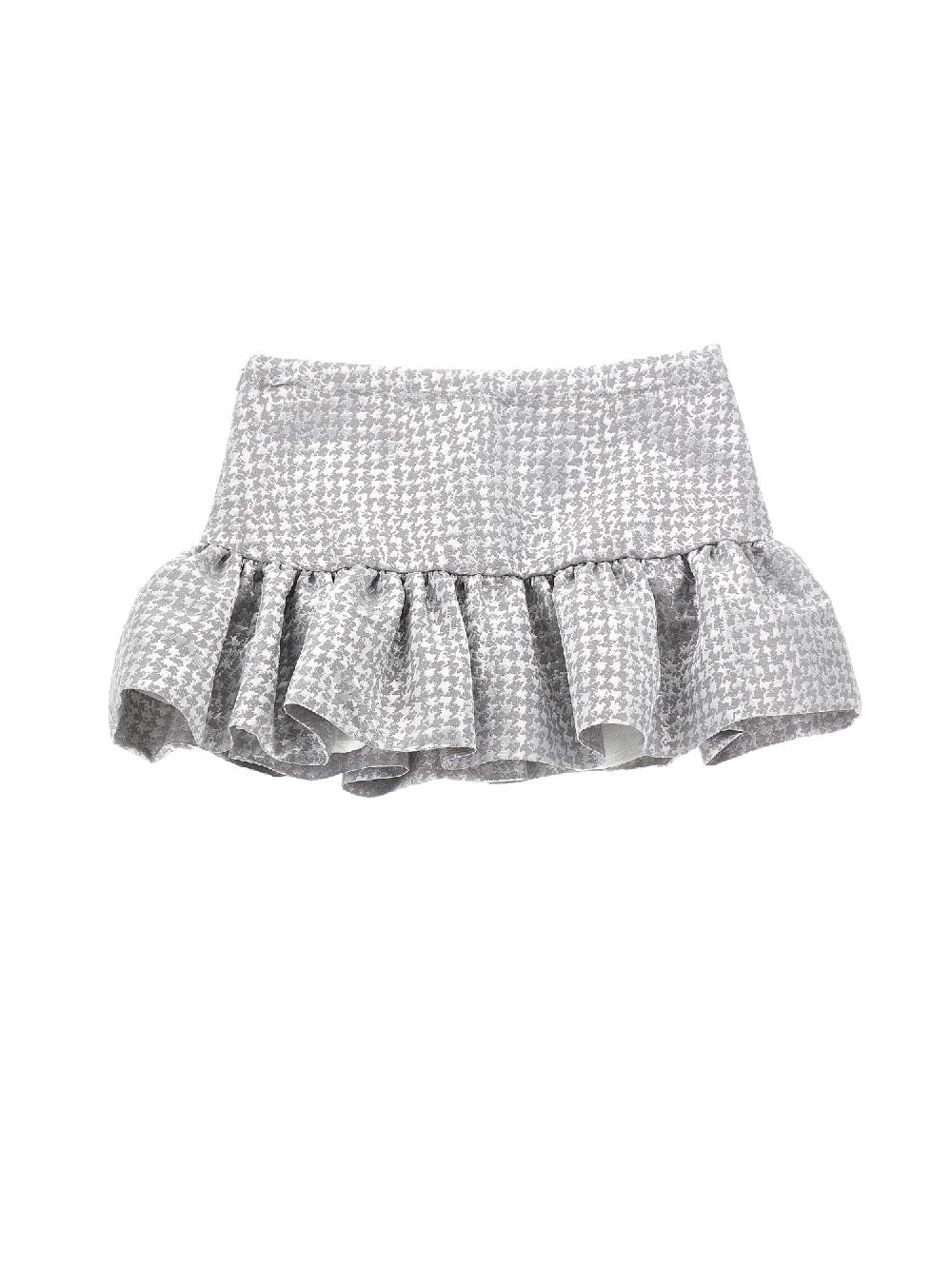 Monnalisa Gonna Jacquard Pied De Poule Con Shorts