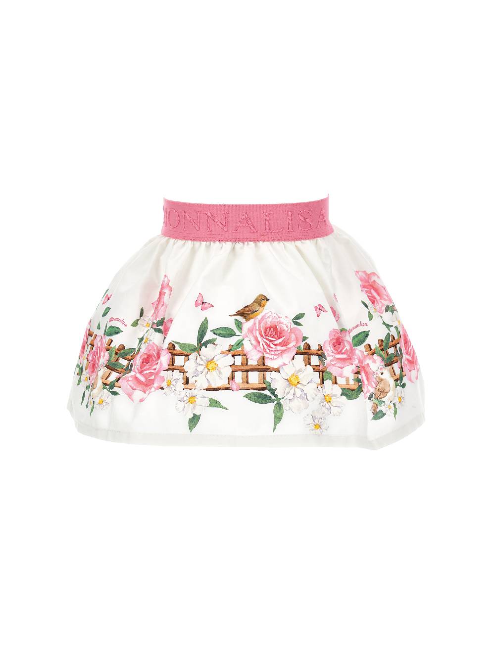 Monnalisa Gonna Popeline Stampa Uccellini