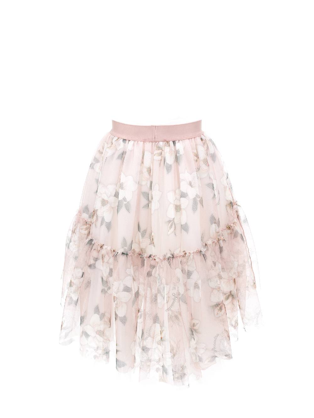 Monnalisa Gonna Tulle Stampa Magnolia