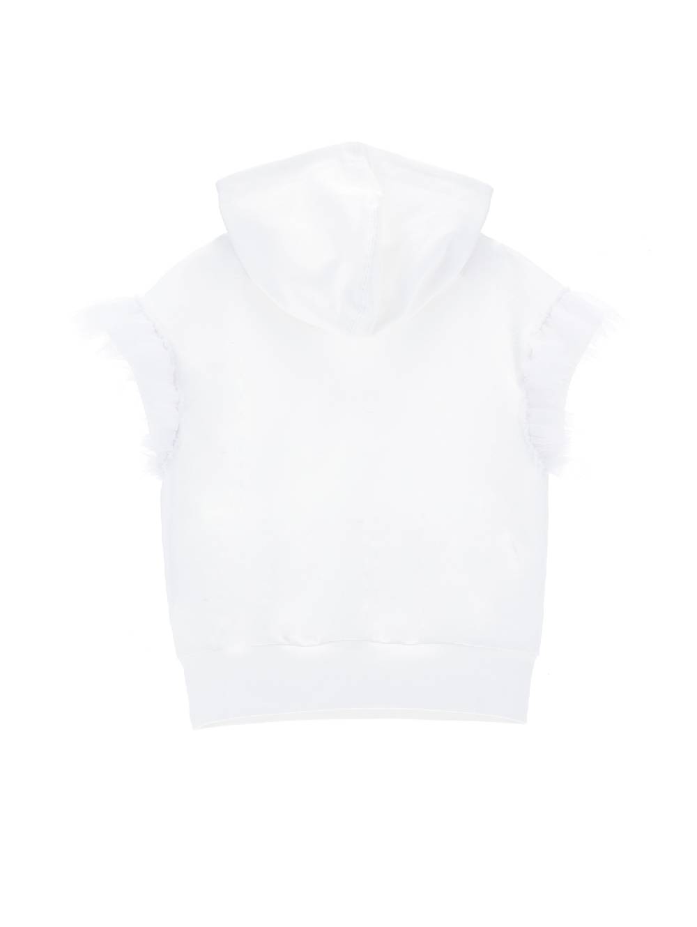 Monnalisa Hoodie Smanicato Con Tulle