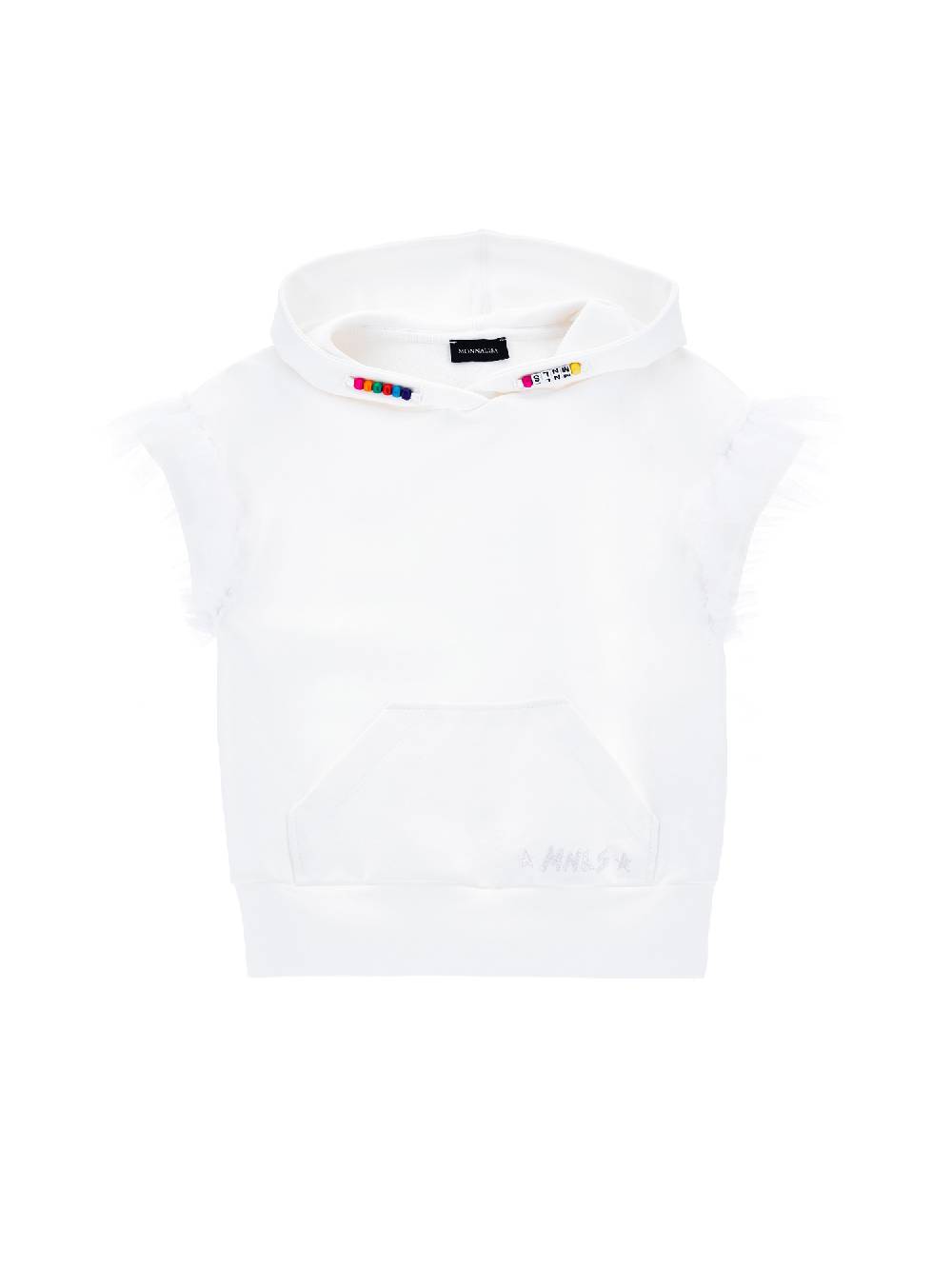 Monnalisa Hoodie smanicato con tulle