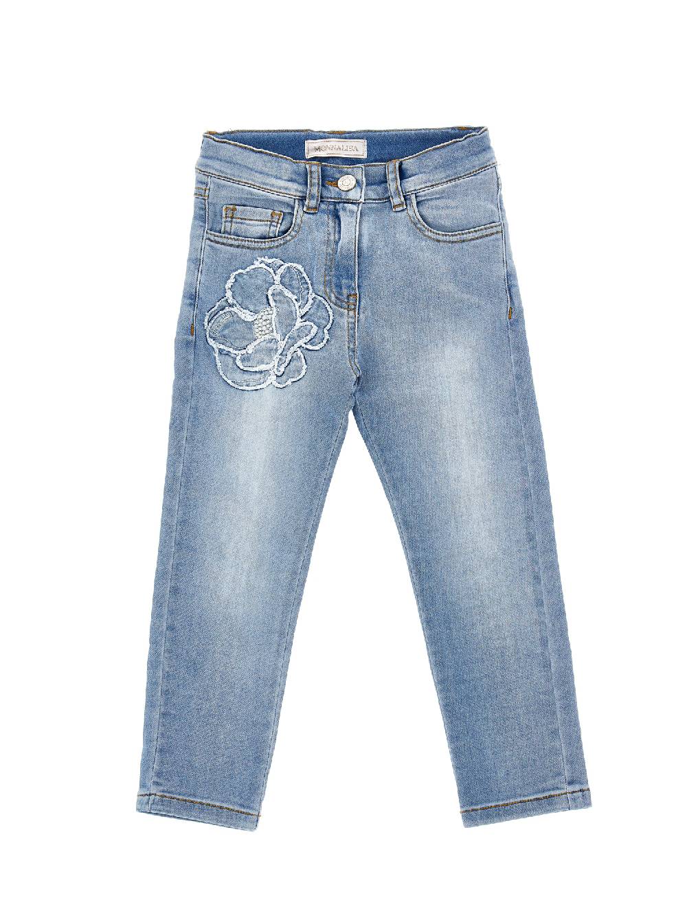 Monnalisa Jeans cinquetasche ricamato