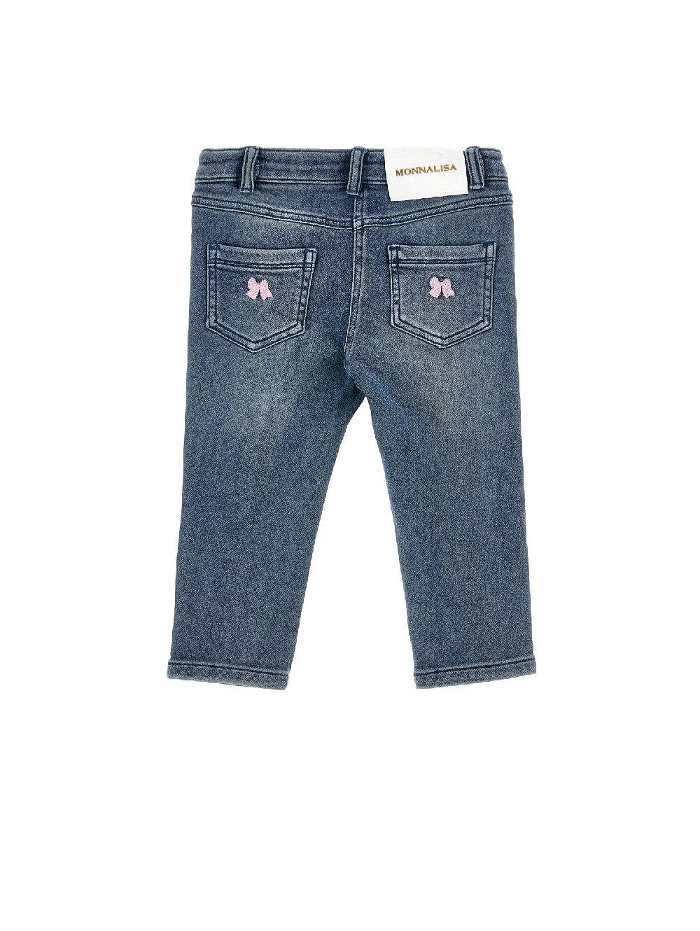 Monnalisa Jeans Cinquetasche Ricamato