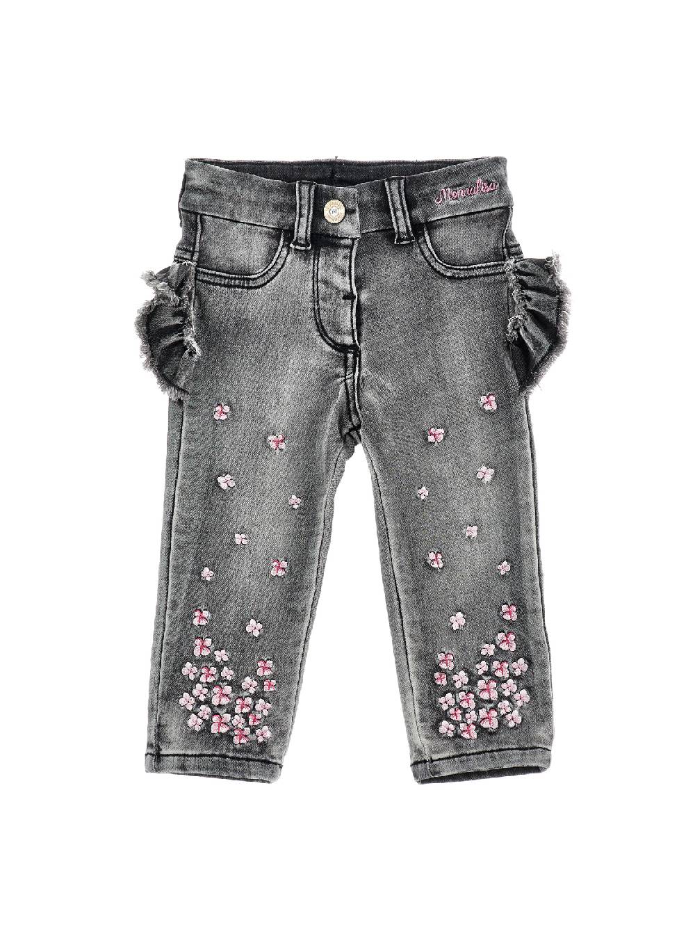 Monnalisa Jeans denim cargo con galette