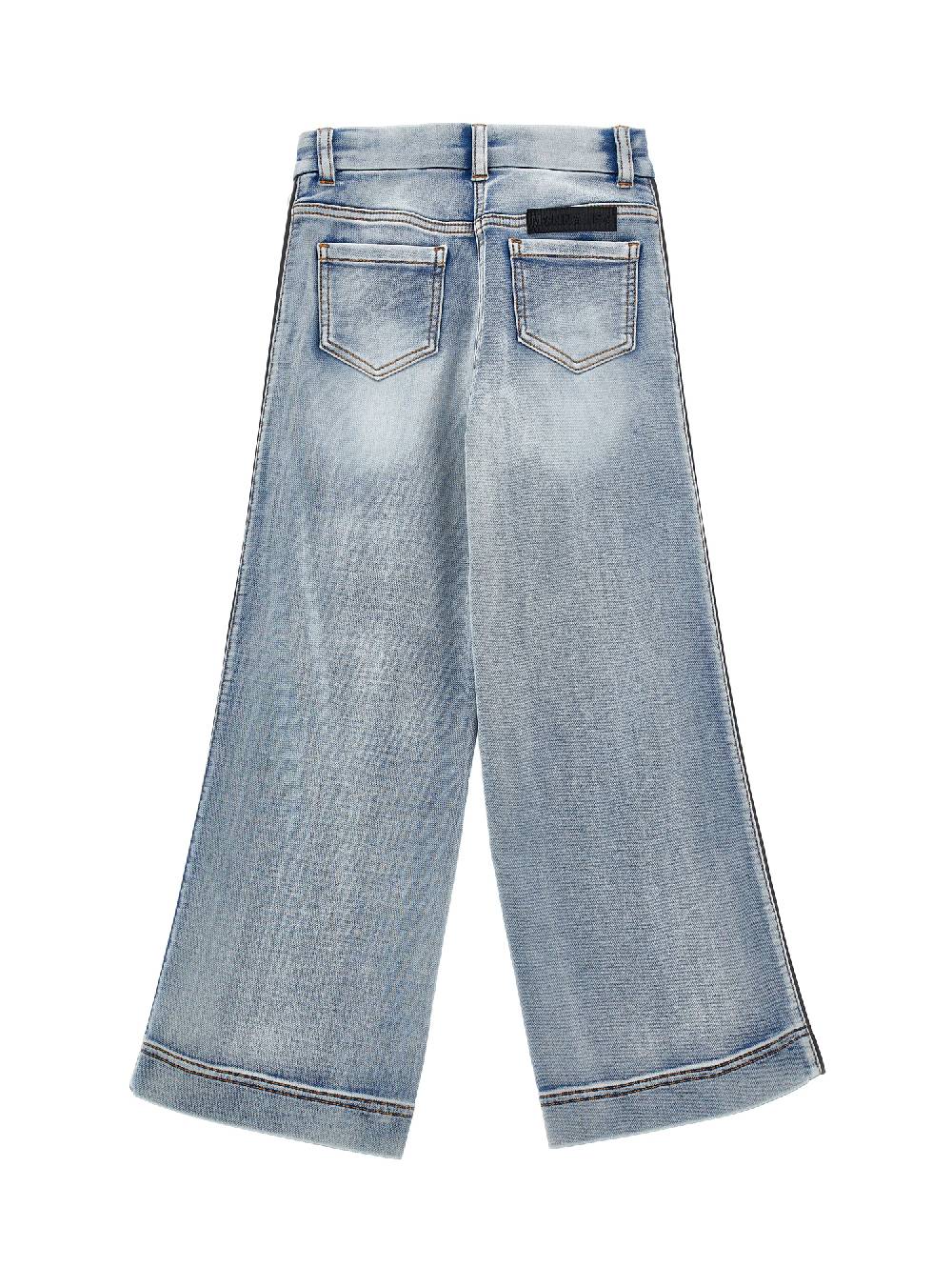 Monnalisa Jeans Denim Con Bande Laterali