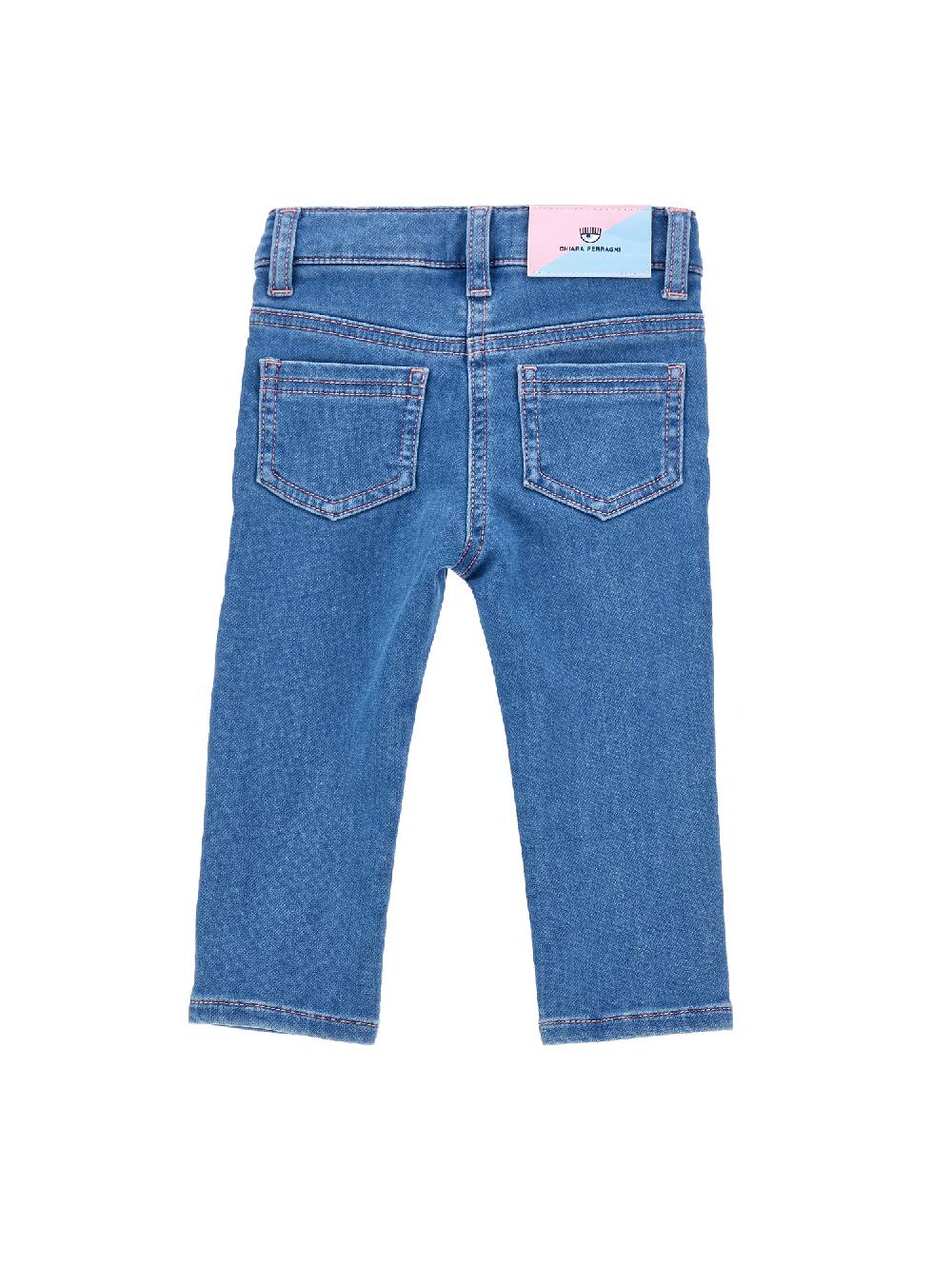 Monnalisa Jeans Denim Logomania All Over