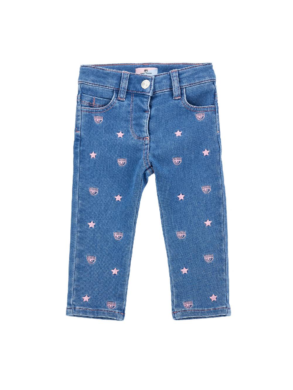 Monnalisa Jeans denim Logomania all over