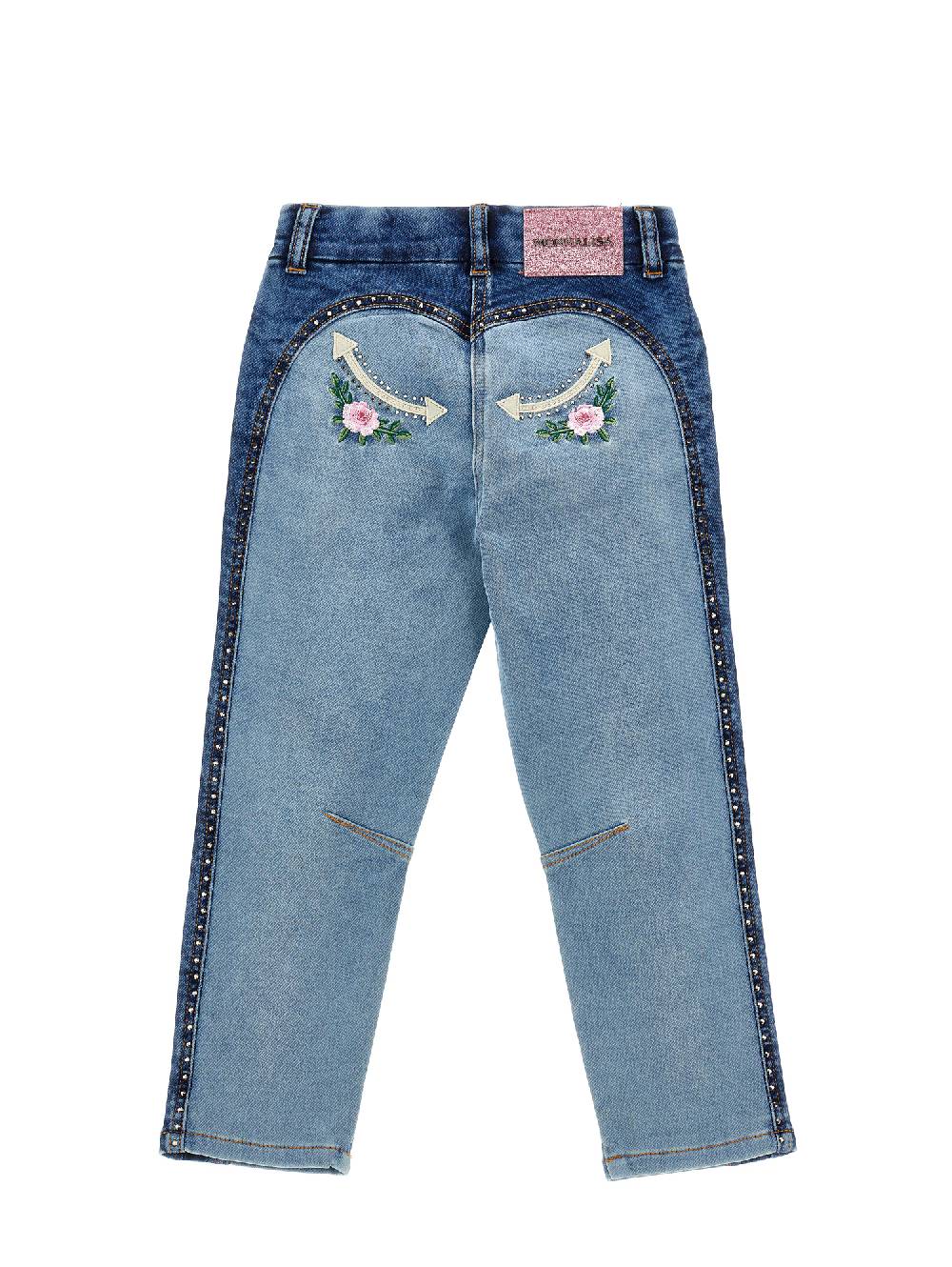 Monnalisa Jeans Felpa Ricamati