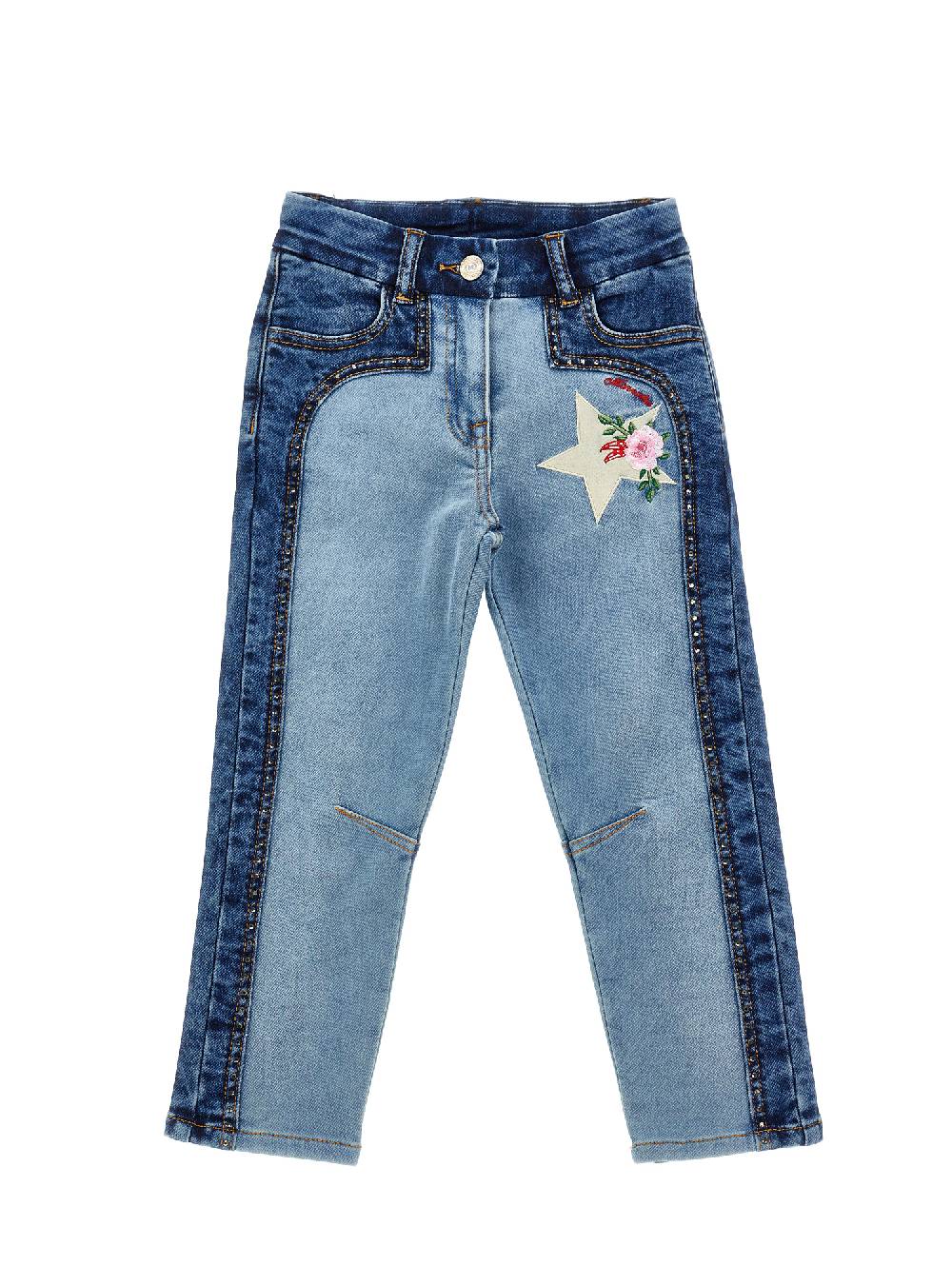 Monnalisa Jeans felpa ricamati