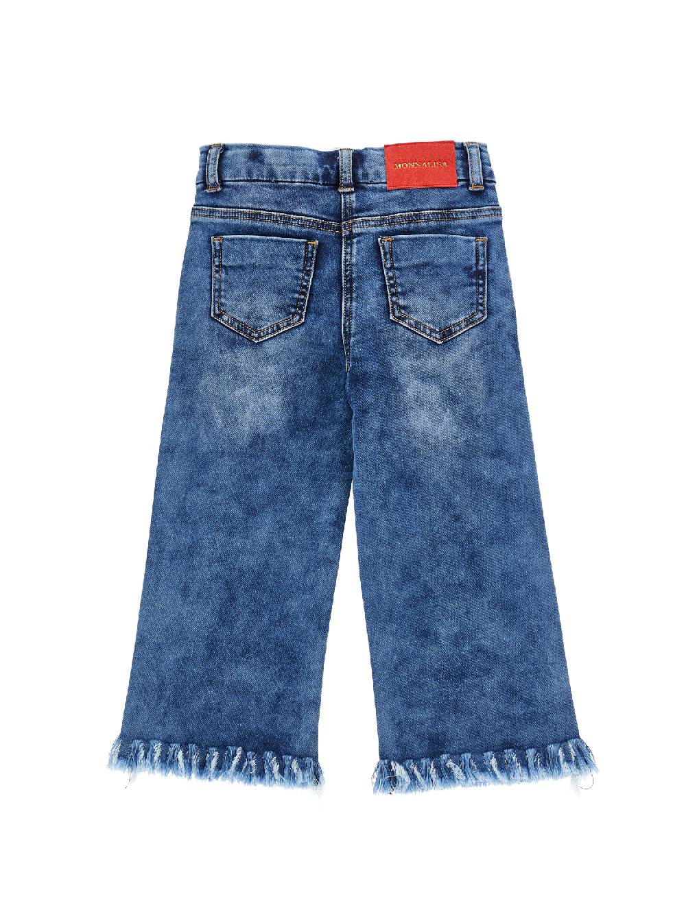 Monnalisa Jeans Felpa Ricamo Ciliegie