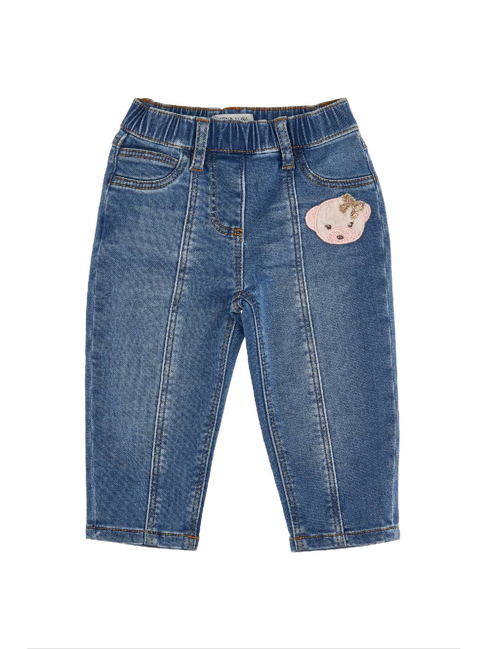 Monnalisa Jeans felpa teddy e logo