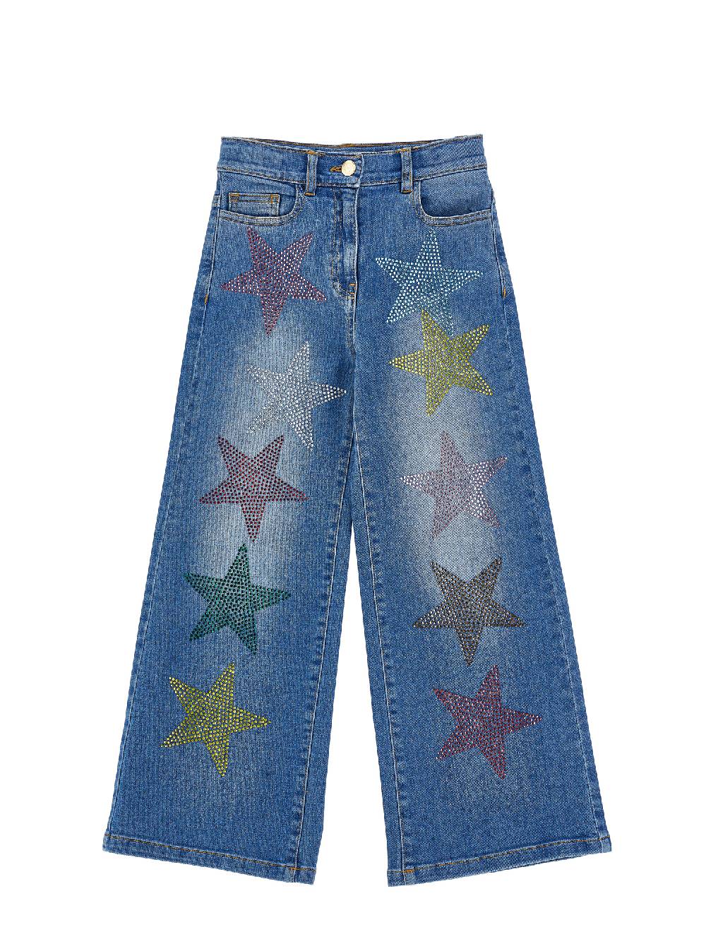 Monnalisa Jeans modello palazzo con stelle