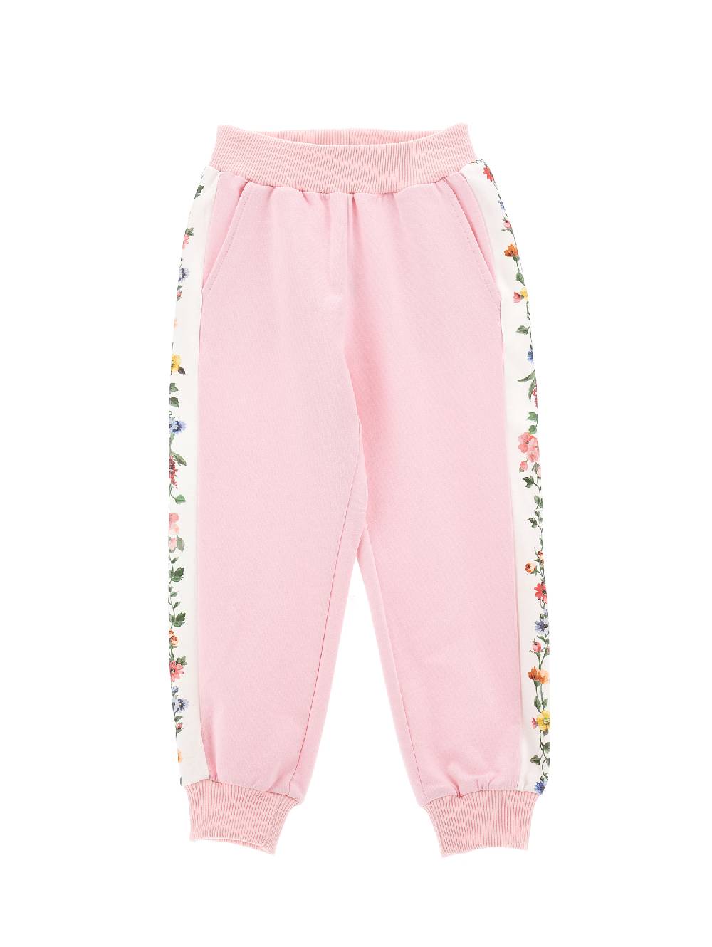 Monnalisa Jogger felpa con bande floreali
