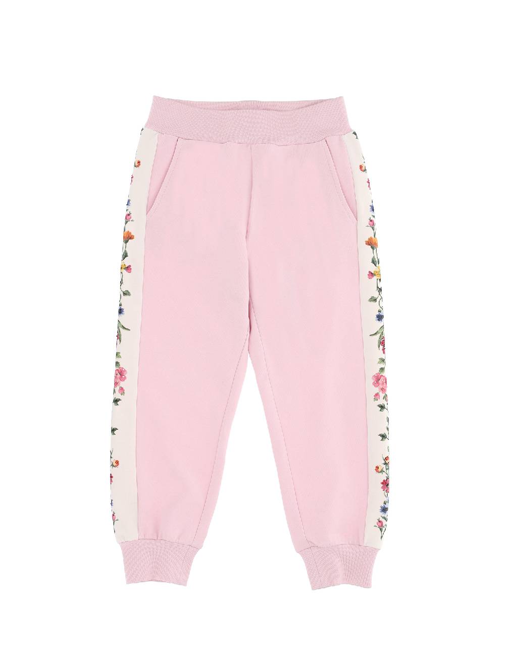 Monnalisa Jogger felpa con bande floreali