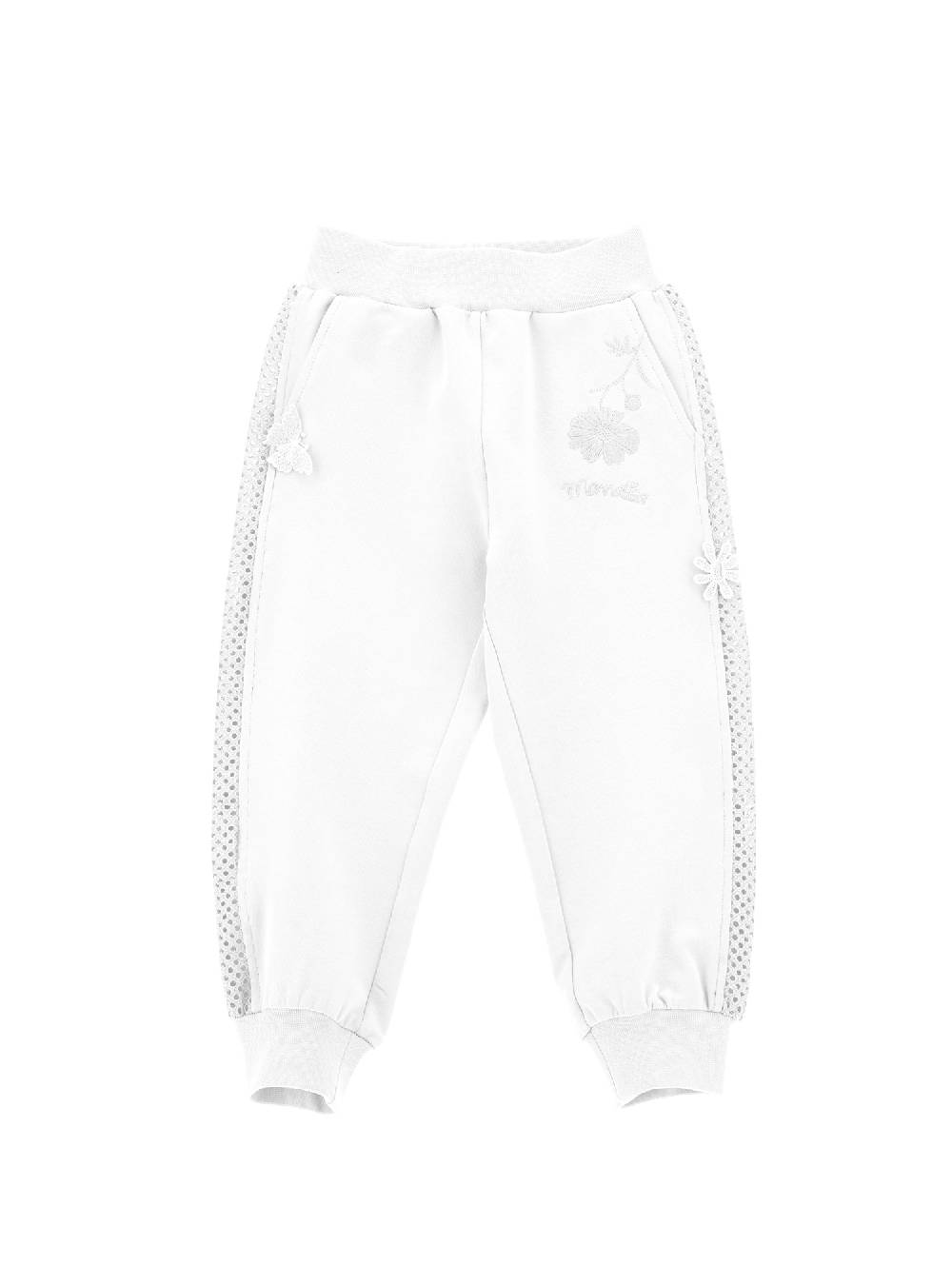 Monnalisa Jogger ricamato con strass