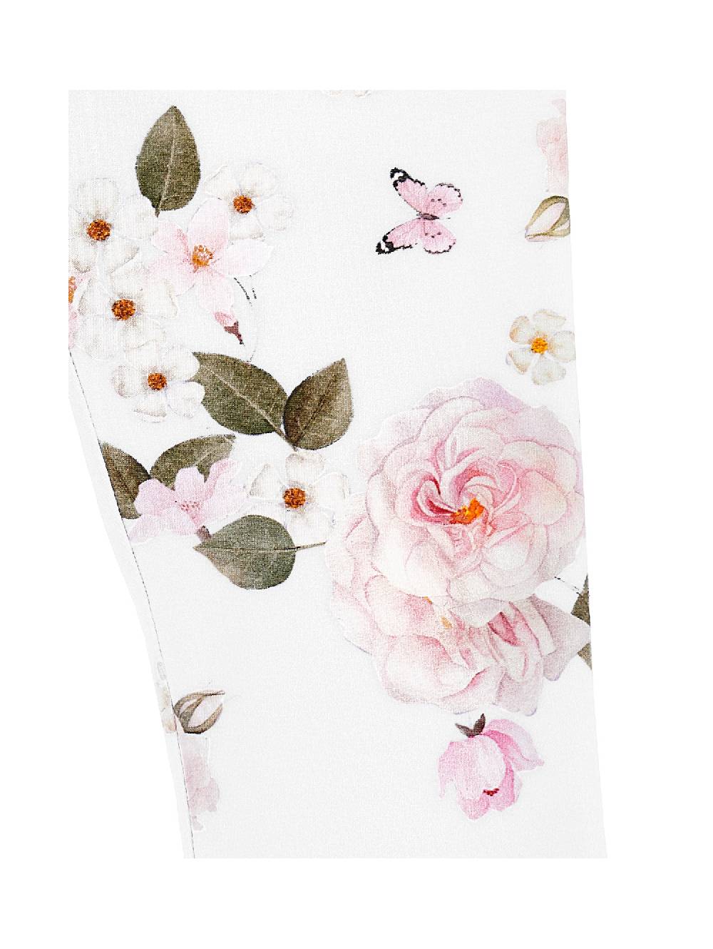 Monnalisa Leggings Jersey Stampa Bouquet