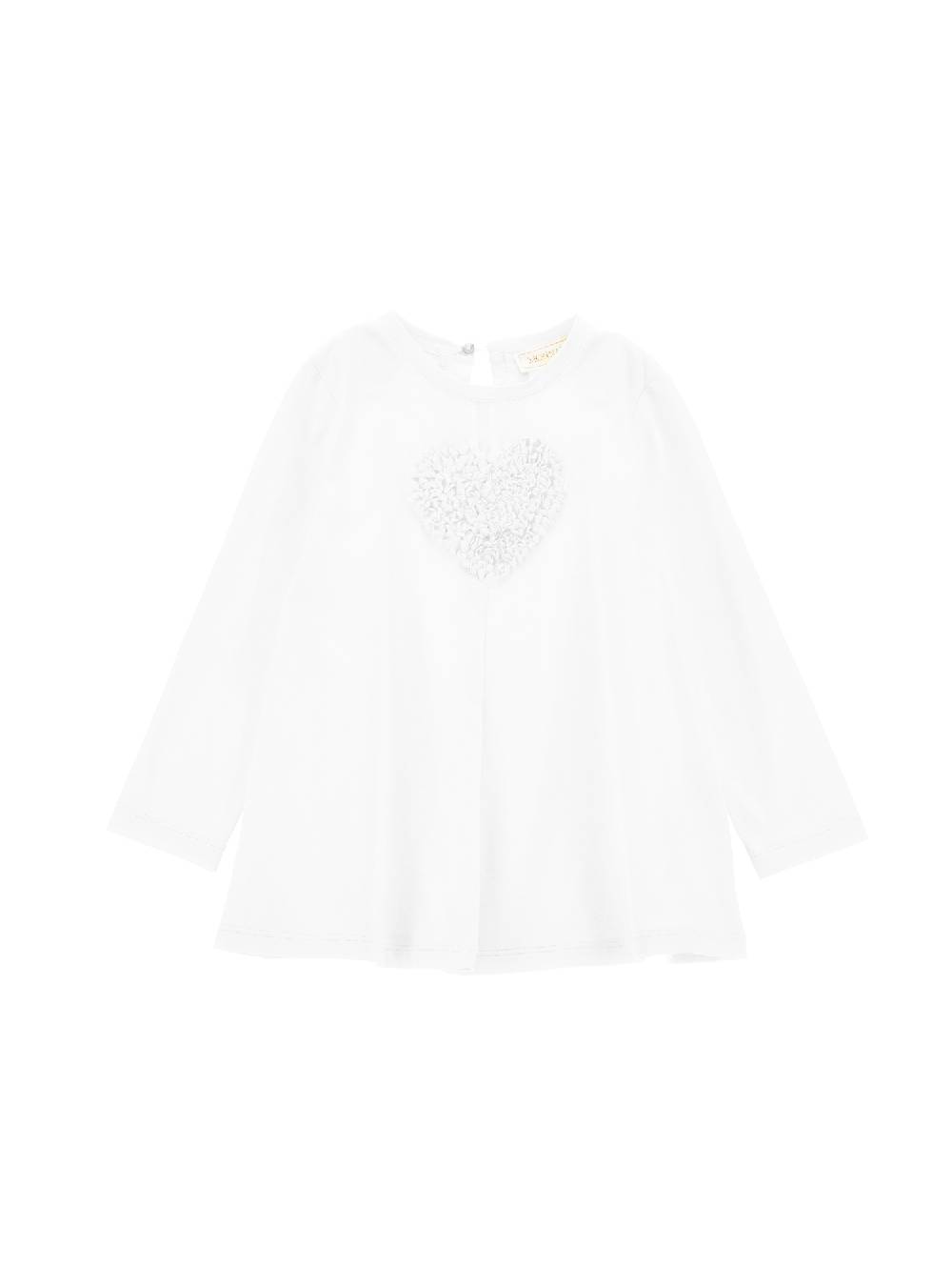 Monnalisa Maxi t-shirt con cuore rouches