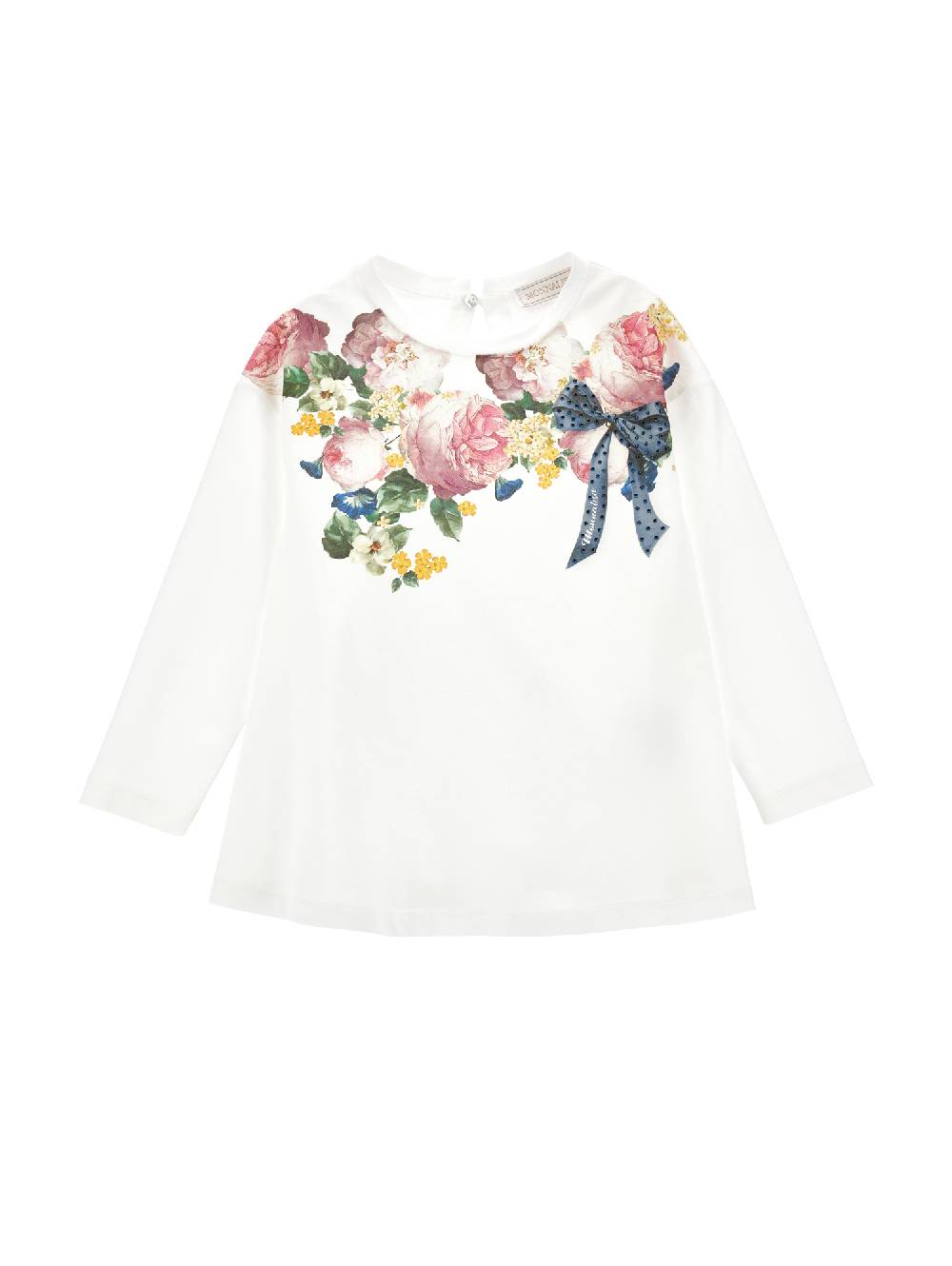 Monnalisa Maxi t-shirt cotone degradé floreale