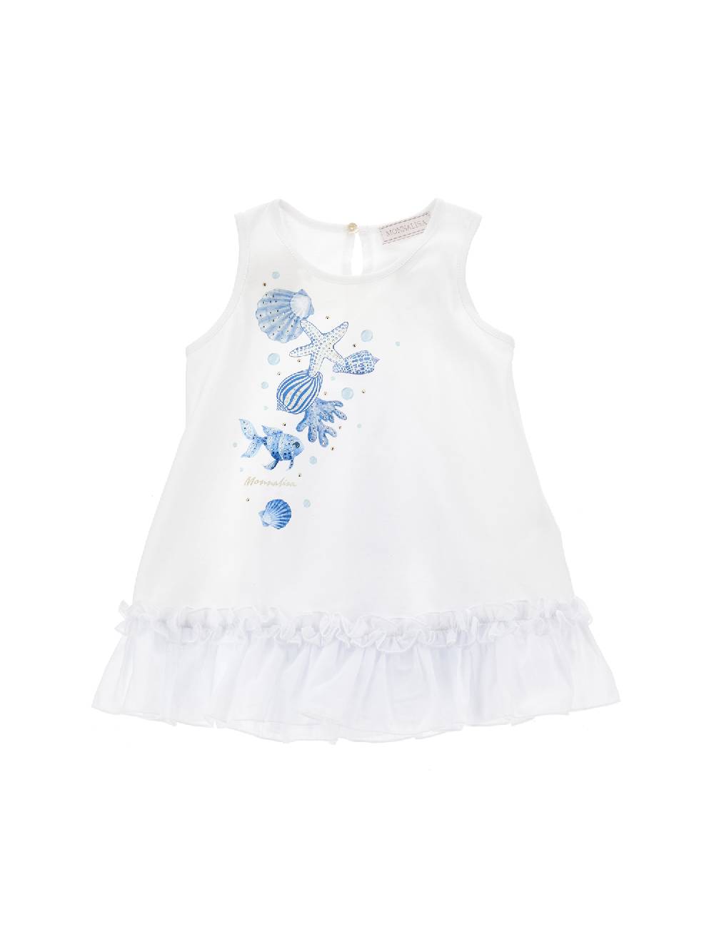 Monnalisa Maxi t-shirt smanicata strass