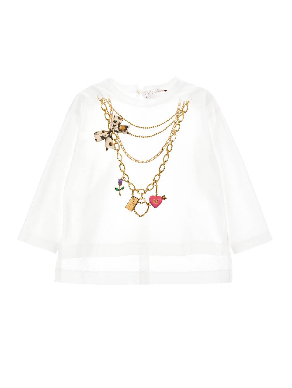 Monnalisa Maxi t.-shirt stampa collana lurex