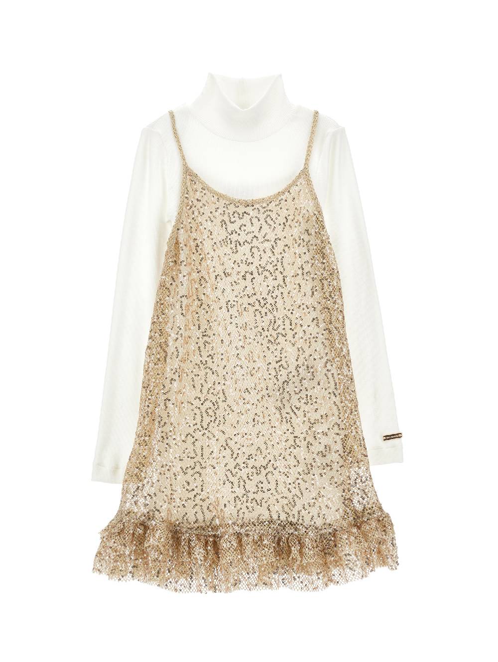 Monnalisa Mini abito doppio paillettes