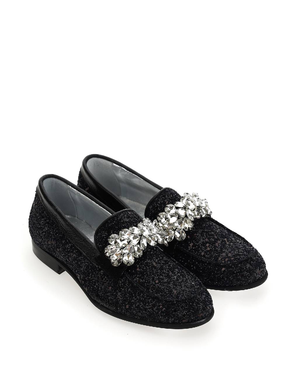 Monnalisa Mocassini Glitter Con Castoni