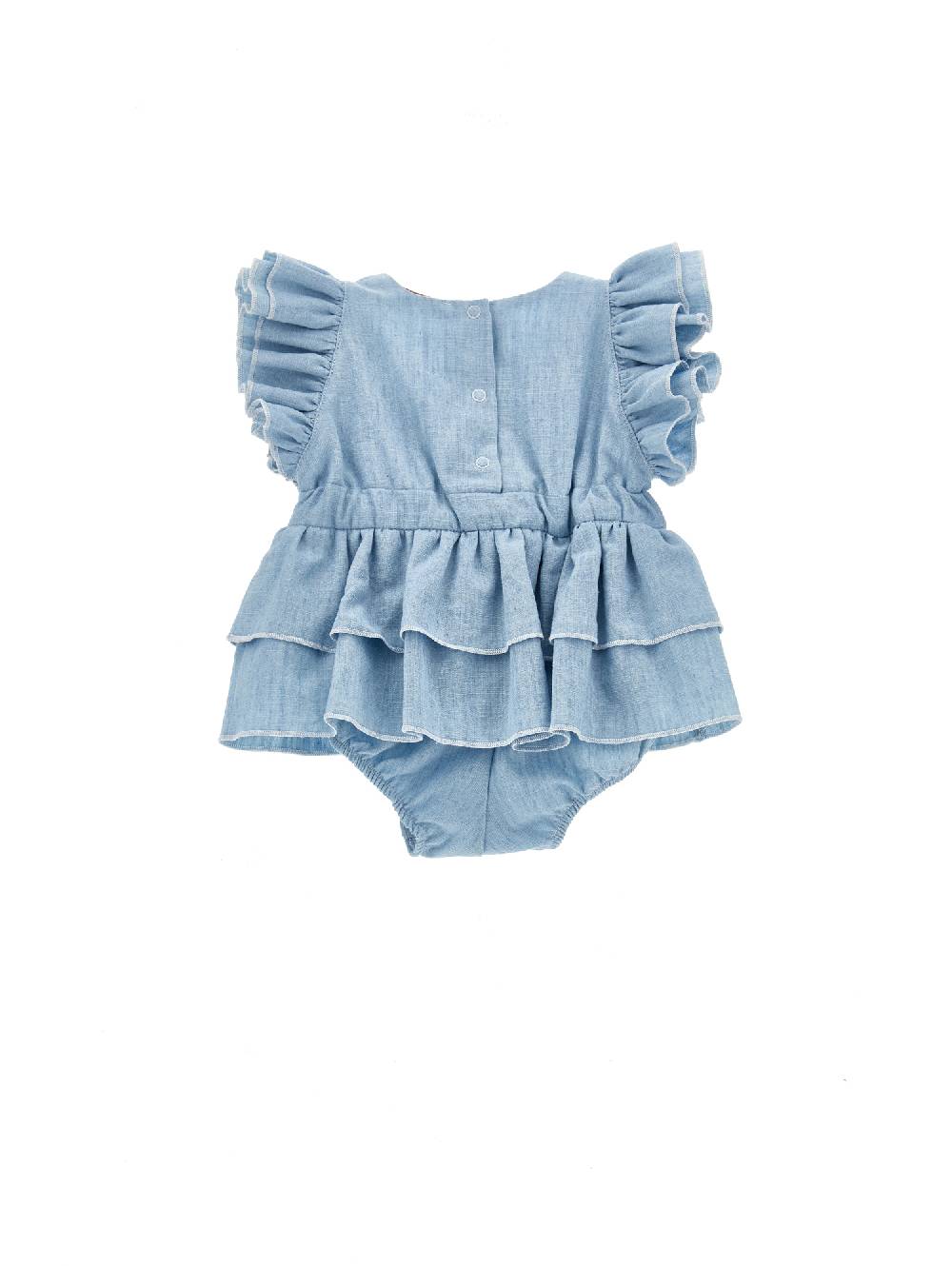 Monnalisa Pagliaccetto Chambray Con Galette