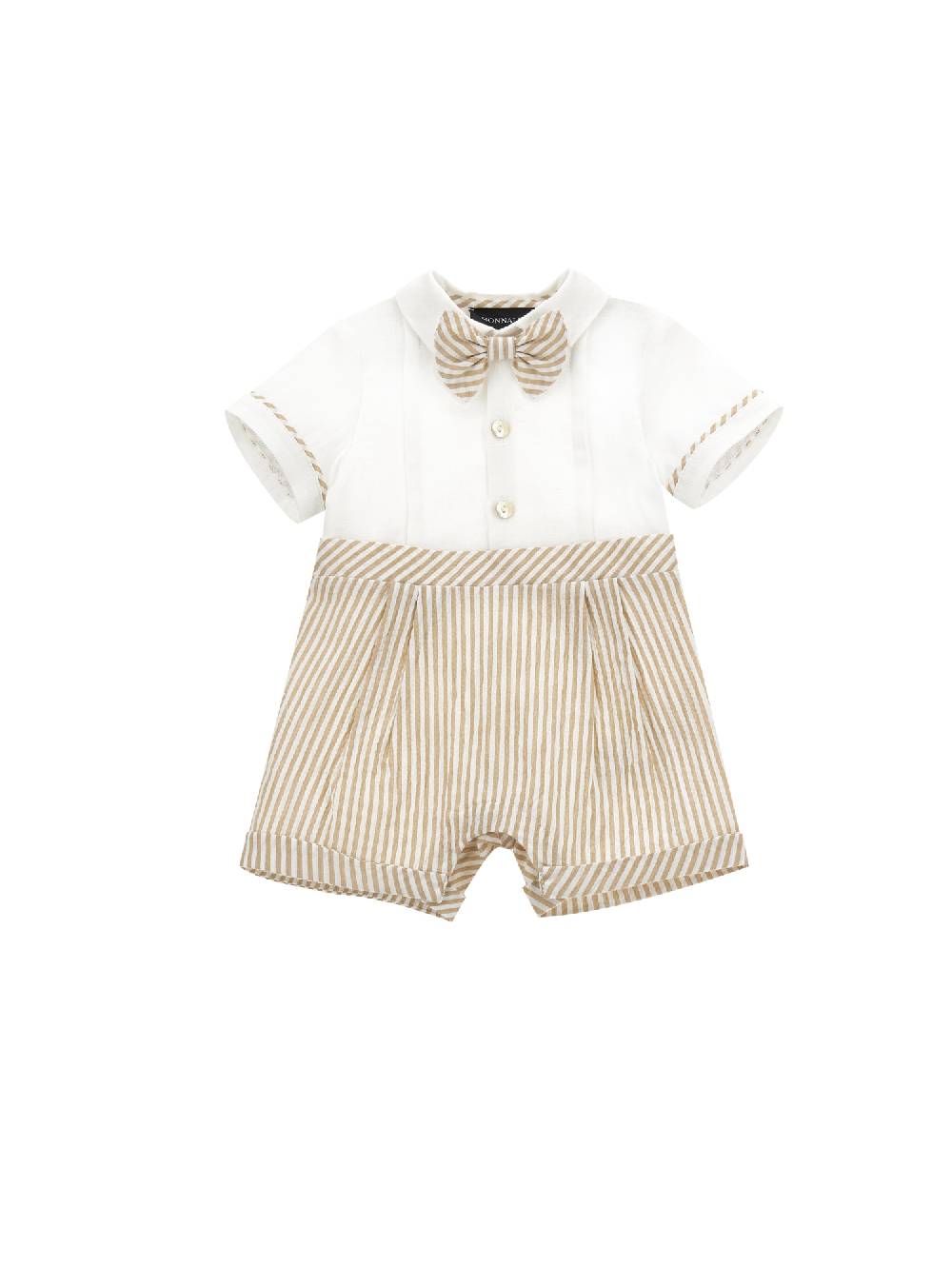 Monnalisa Pagliaccetto lino con papilllon